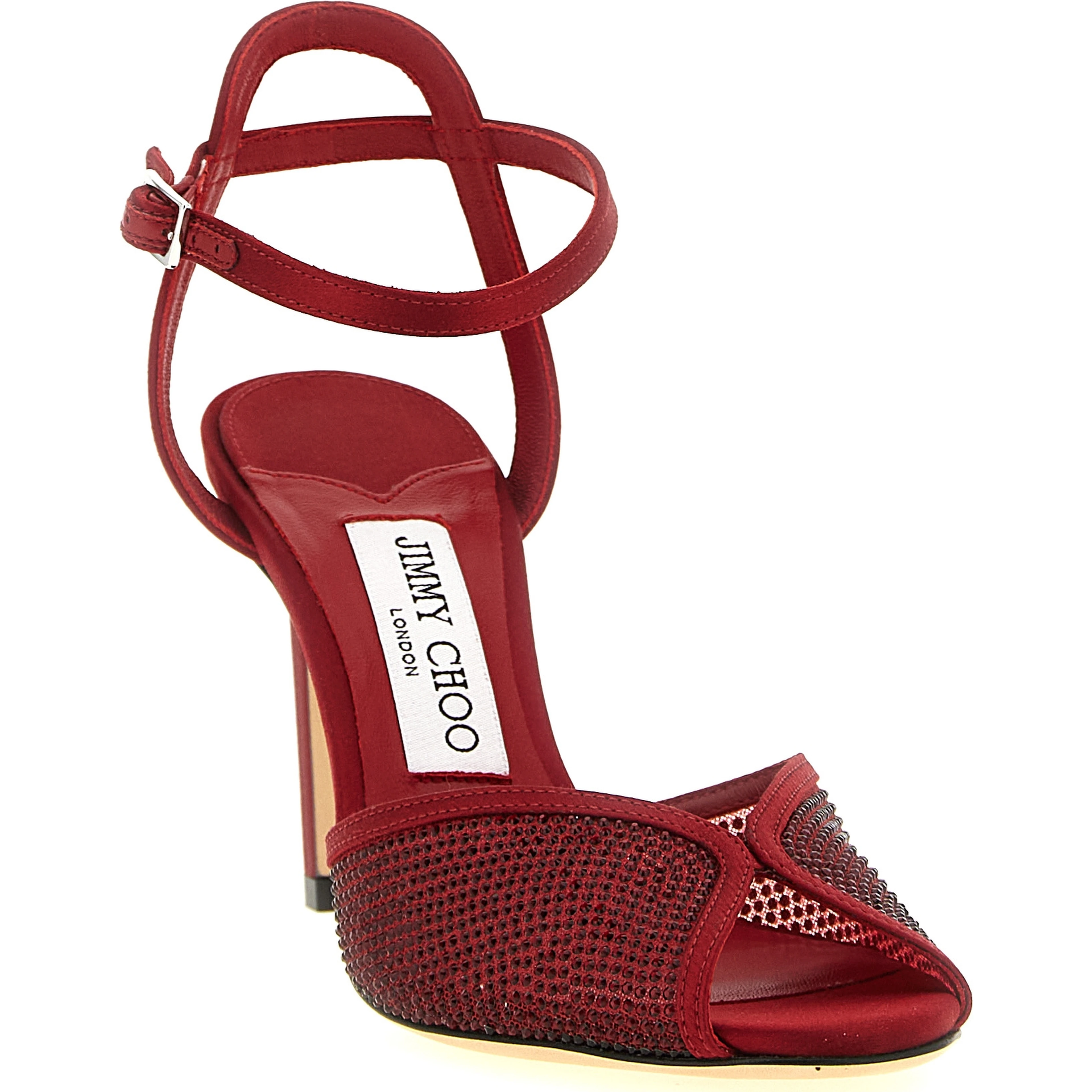 Red Lamb Leather Stiletto Heel Sandals