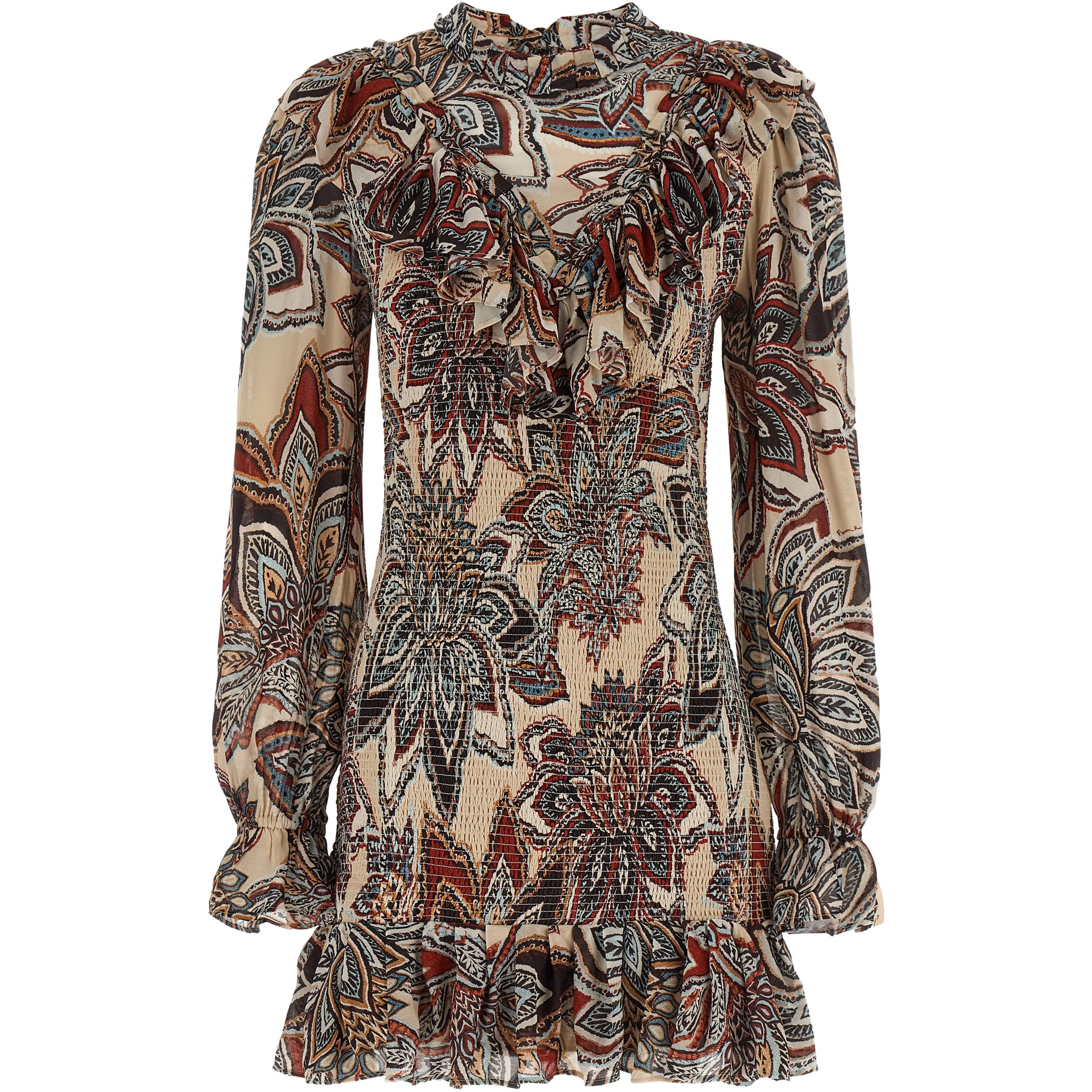 Multicolor Viscose Short Dress
