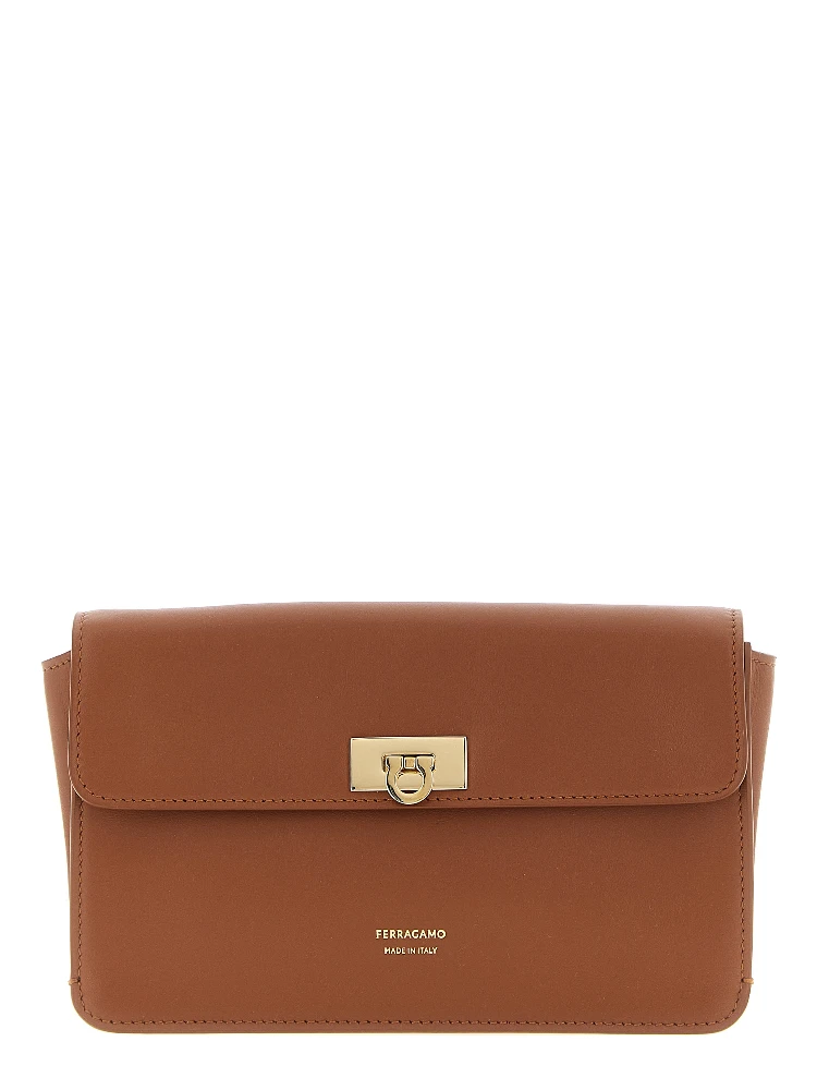 Brown Calfskin Clutch Bag