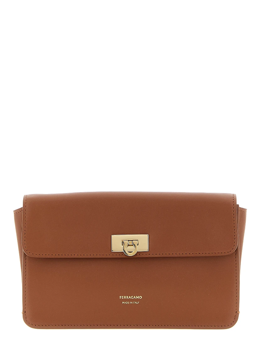 Brown Calfskin Clutch Bag
