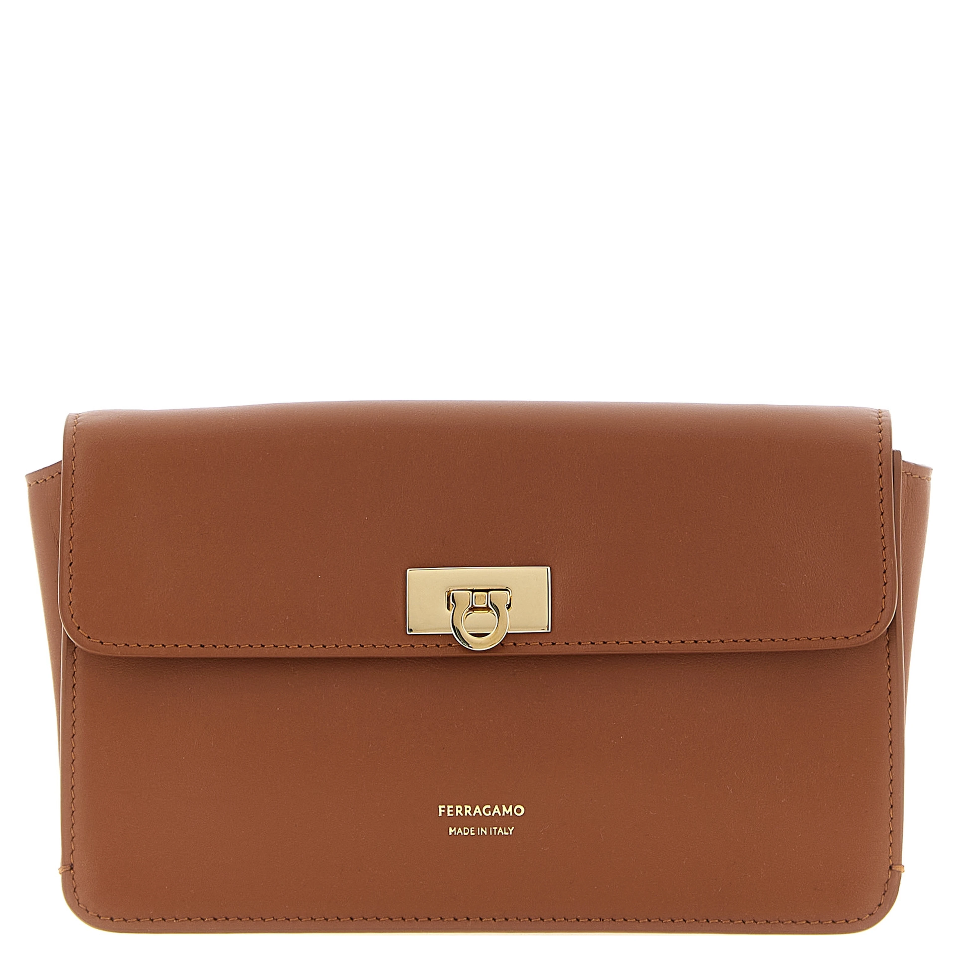 Brown Calfskin Clutch Bag