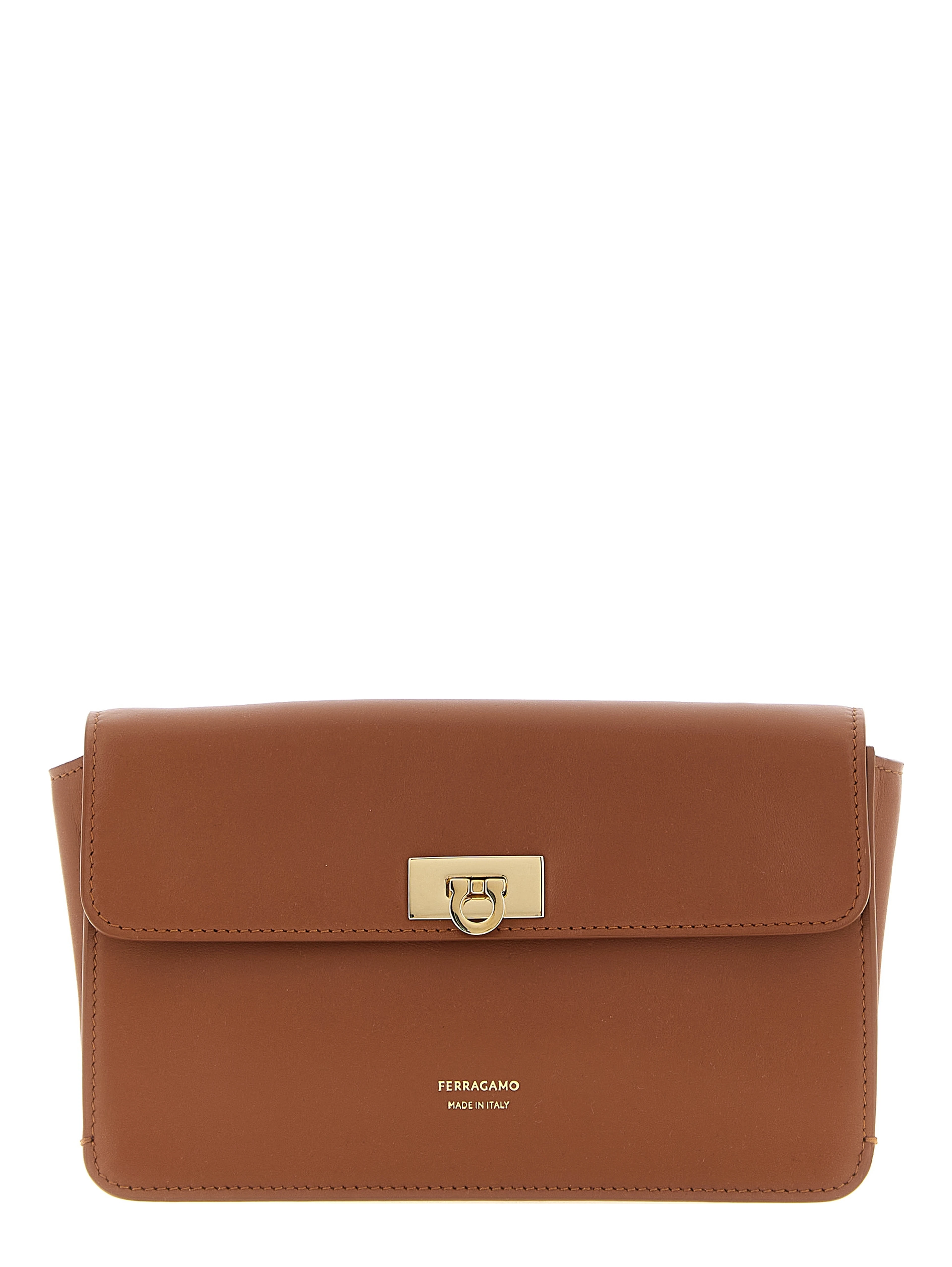 Brown Calfskin Clutch Bag