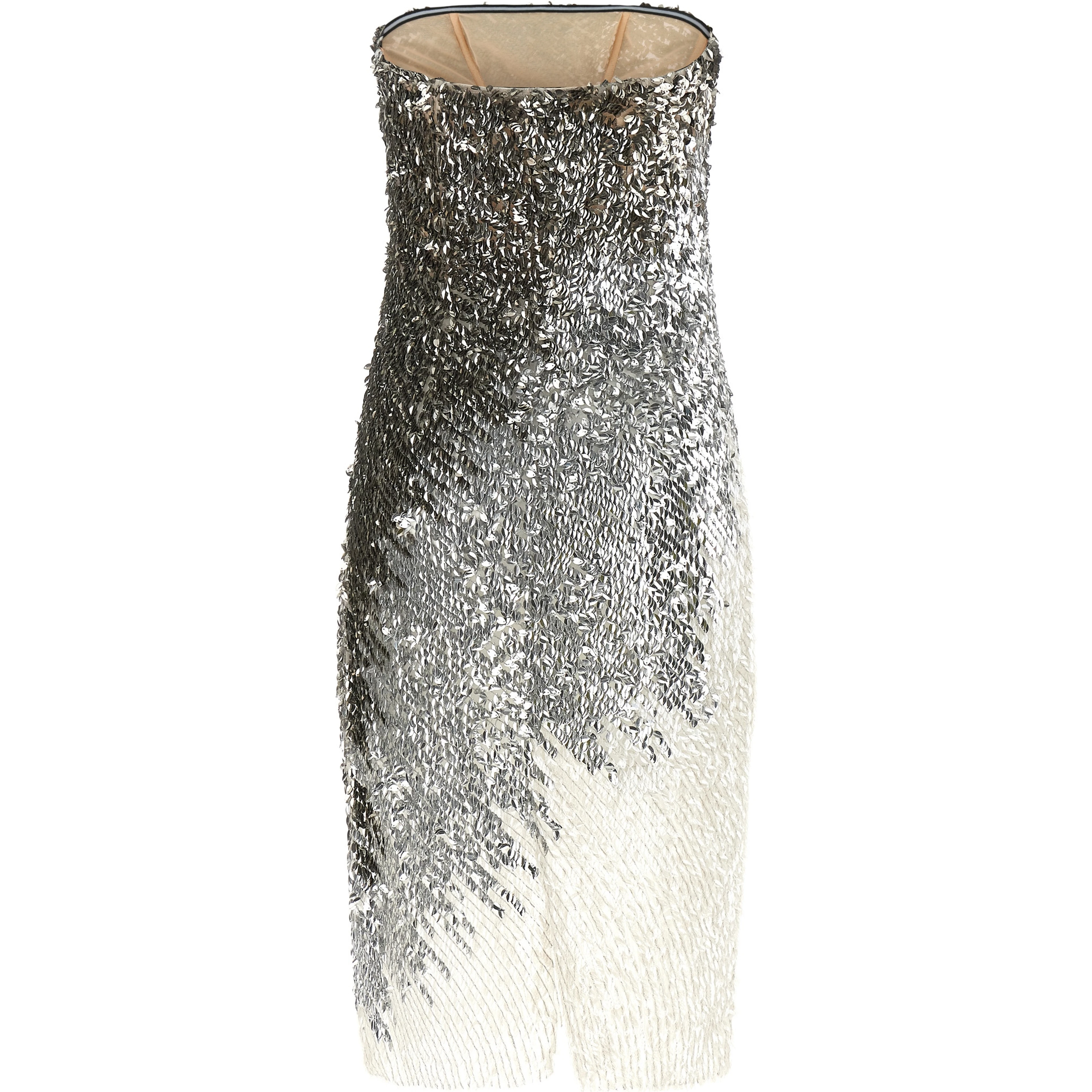 Silver Polyamide Midi Dress