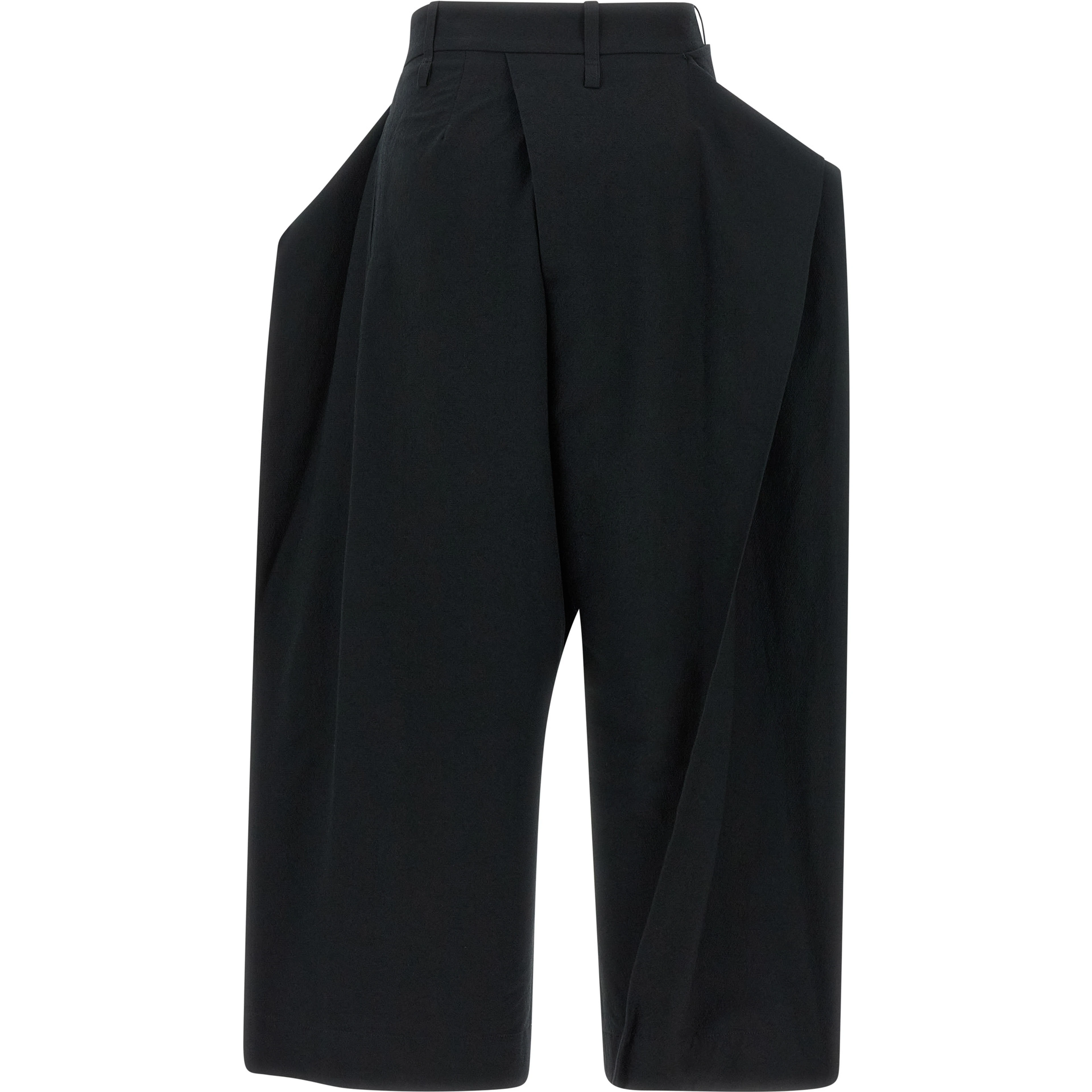 Black Polyester Casual Pants