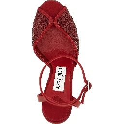 Red Lamb Leather Stiletto Heel Sandals