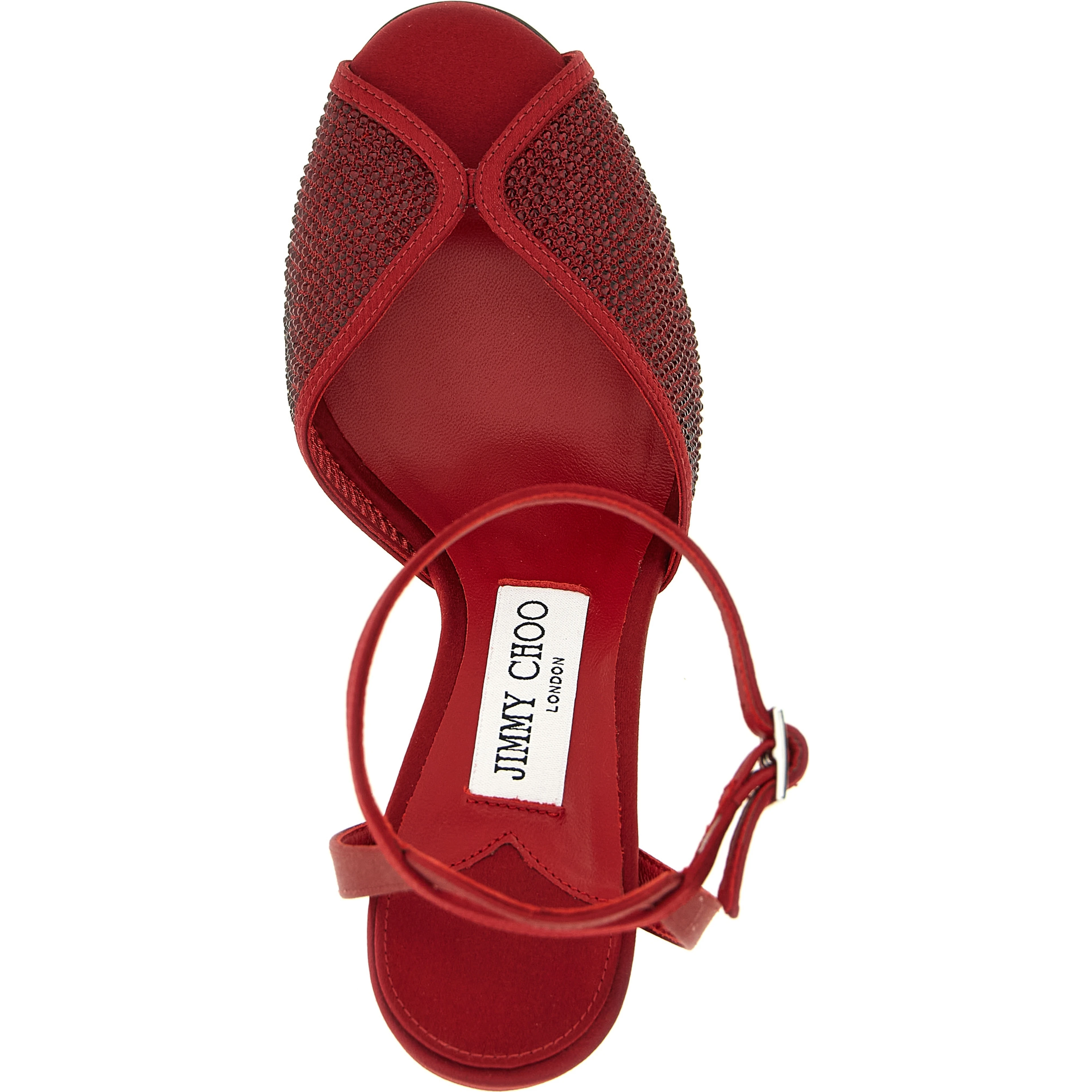 Red Lamb Leather Stiletto Heel Sandals