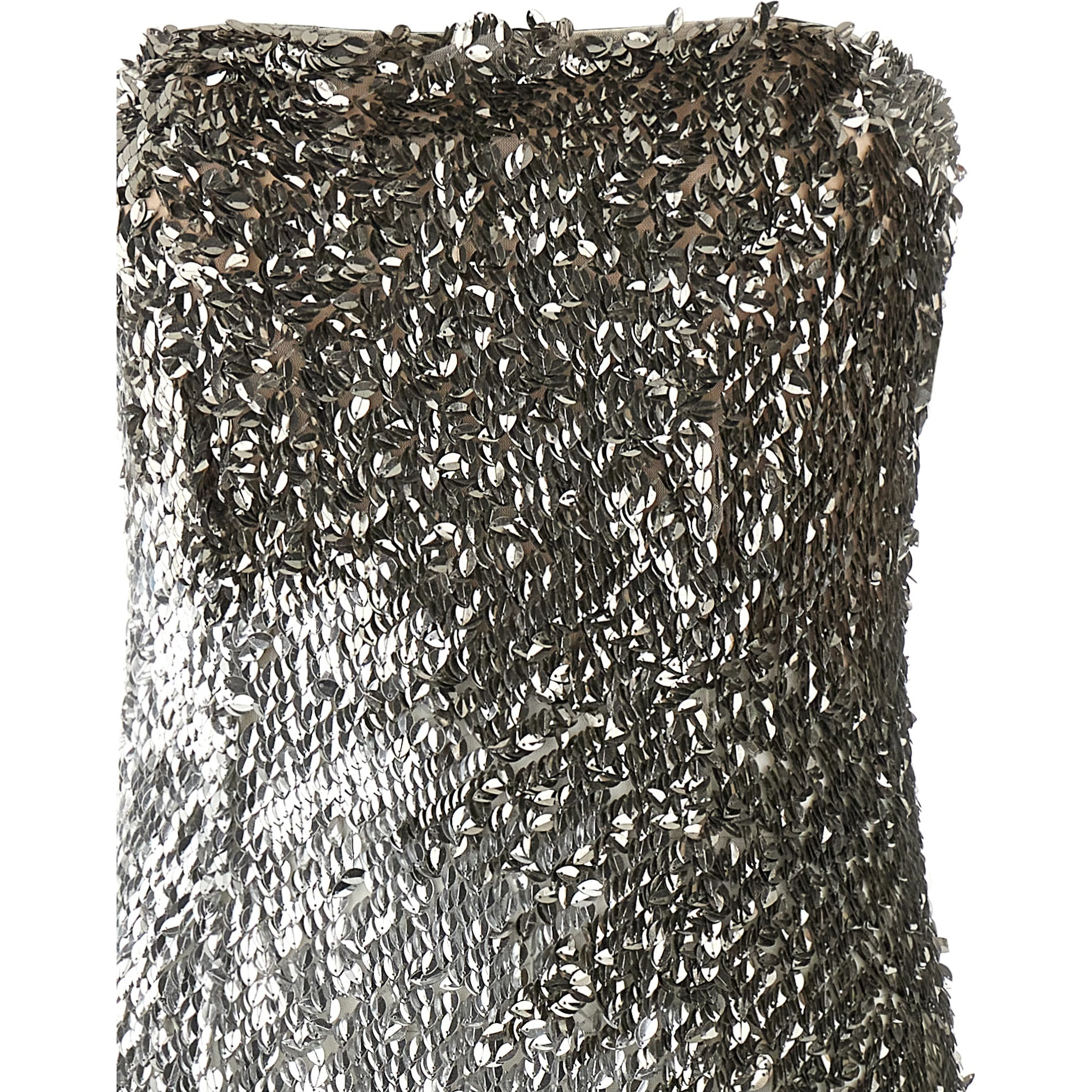 Silver Polyamide Midi Dress