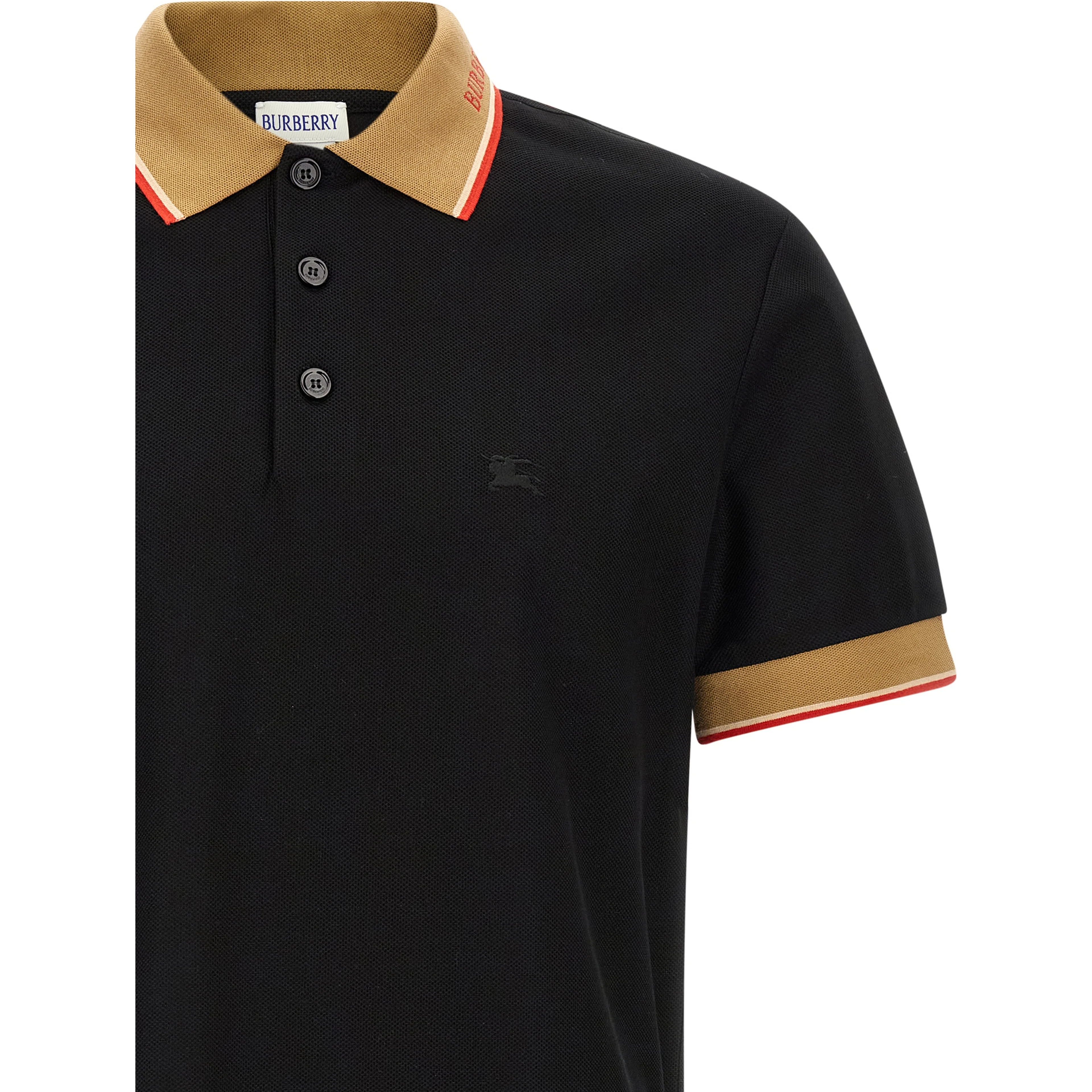 Black Cotton Polo Shirt