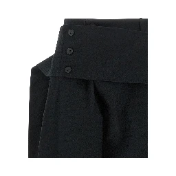Black Polyester Casual Pants