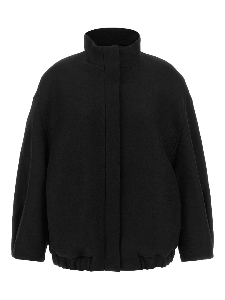 Black Wool Bomber