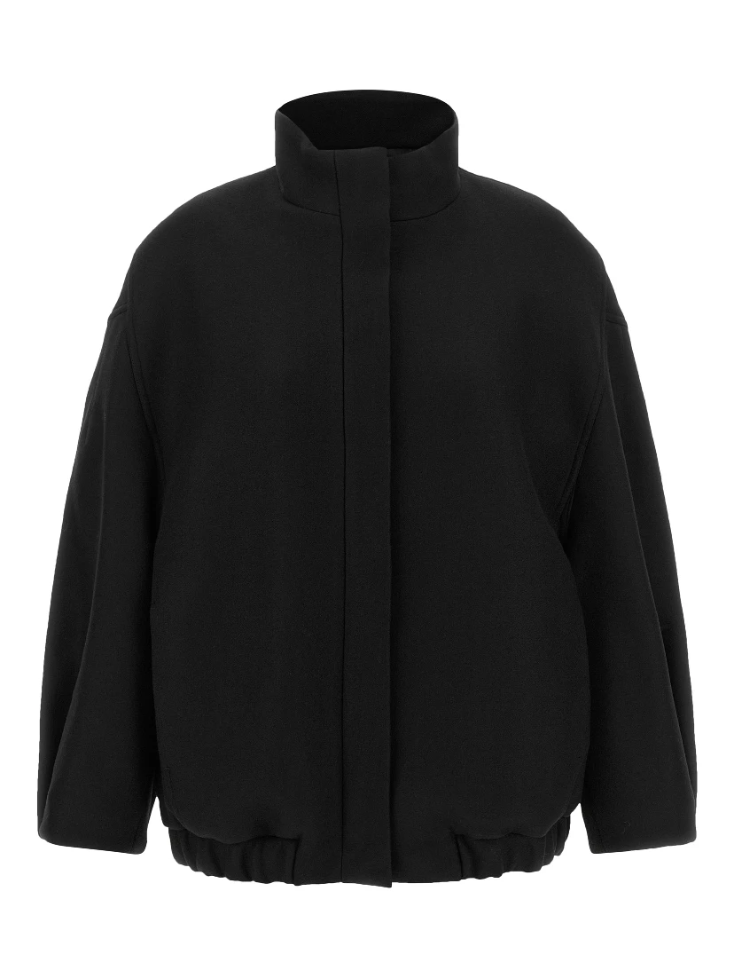 Black Wool Bomber