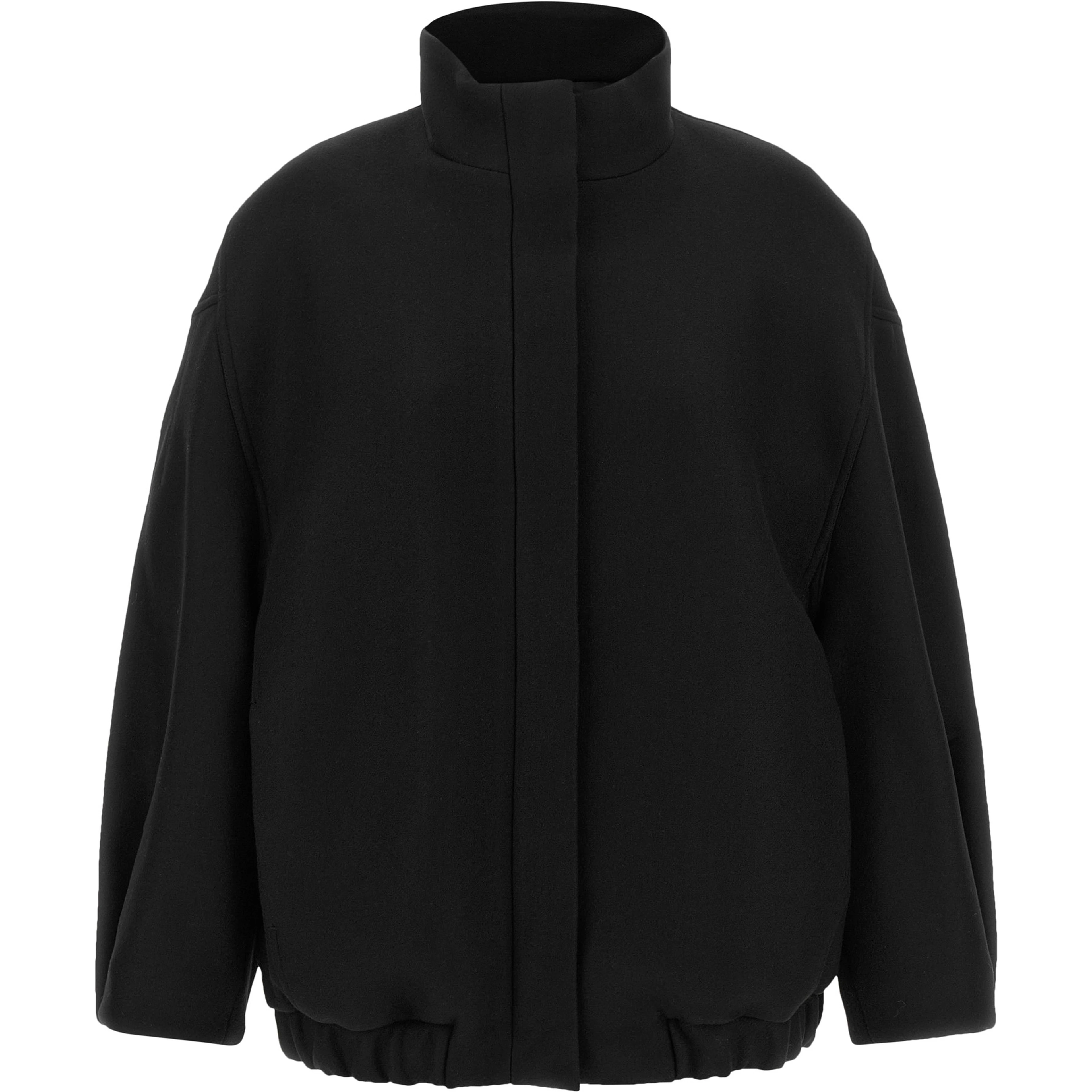 Black Wool Bomber