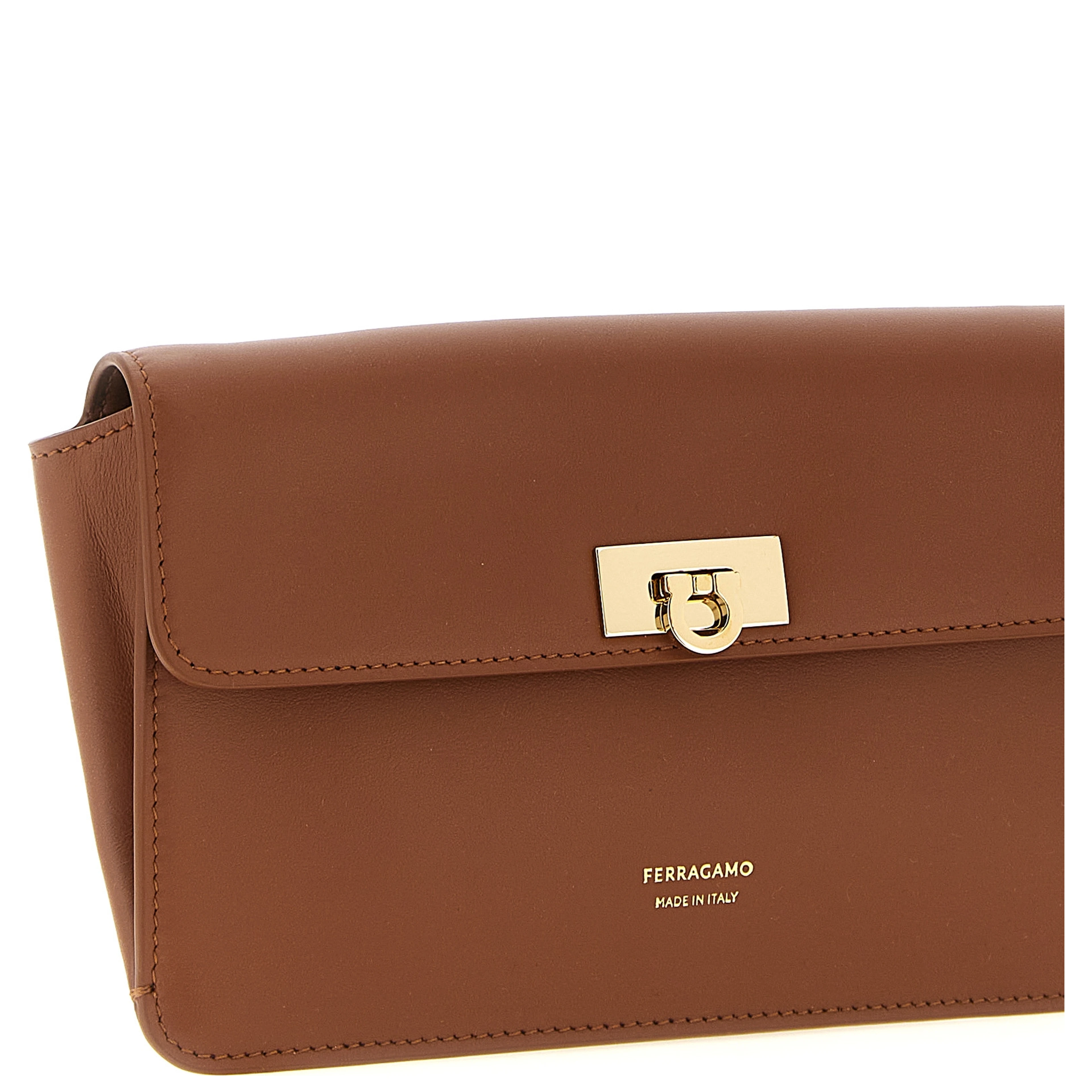 Brown Calfskin Clutch Bag