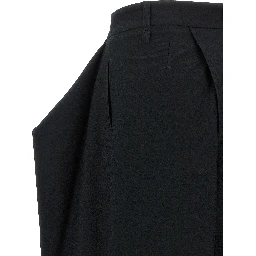 Black Polyester Casual Pants