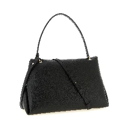 Black Calfskin Shoulder Bag