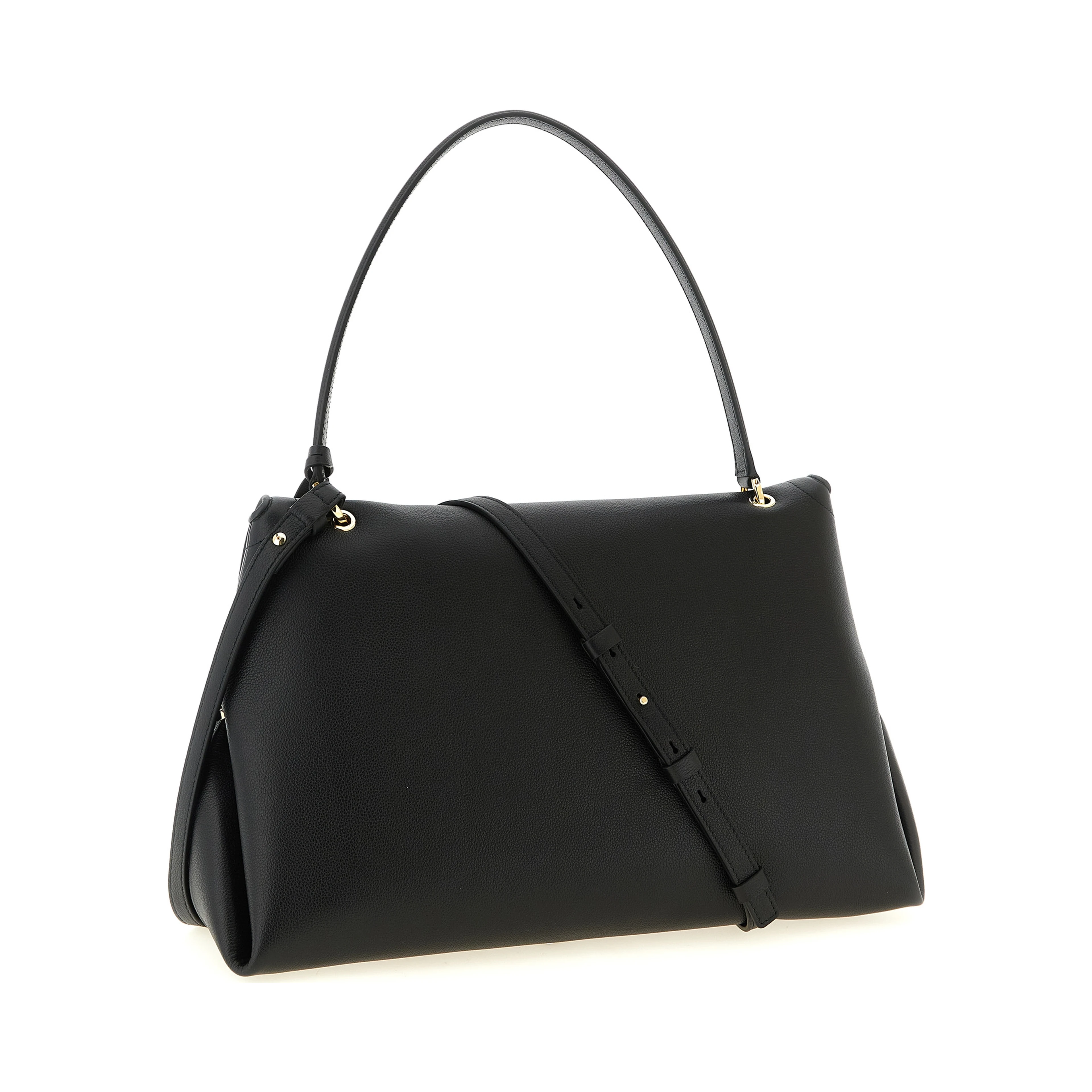 Black Calfskin Shoulder Bag