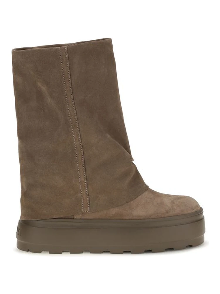 Brown Calf Leather Bos Taurus Flat Boots
