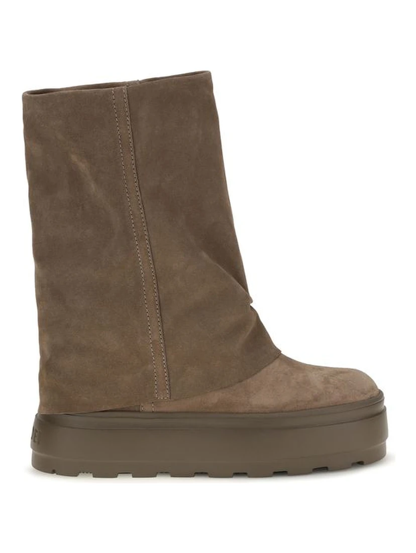 Brown Calf Leather Bos Taurus Flat Boots