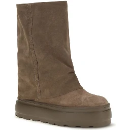 Brown Calf Leather Bos Taurus Flat Boots