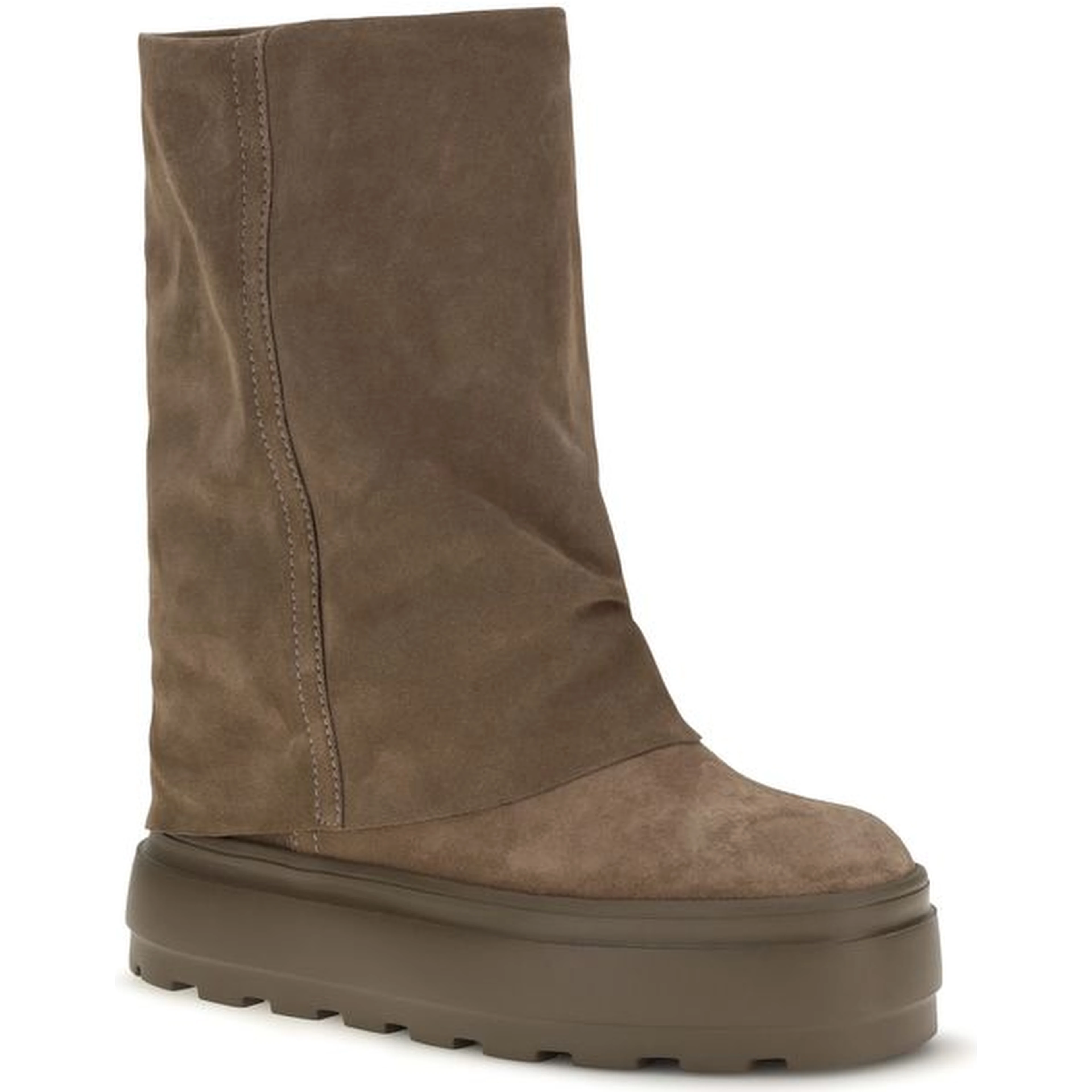Brown Calf Leather Bos Taurus Flat Boots
