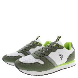 Green Polyester Men's Sneaker