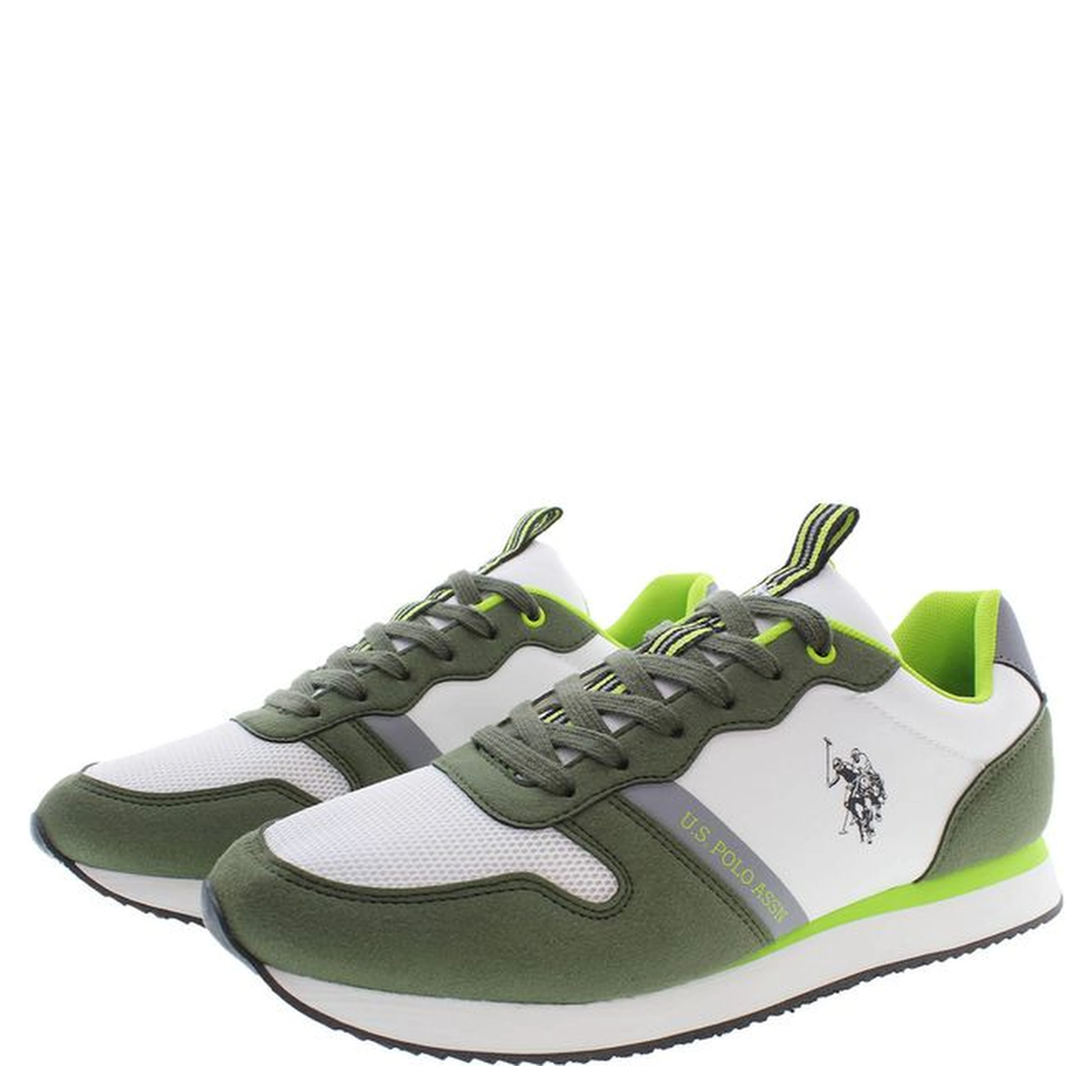 Green Polyester Men's Sneaker