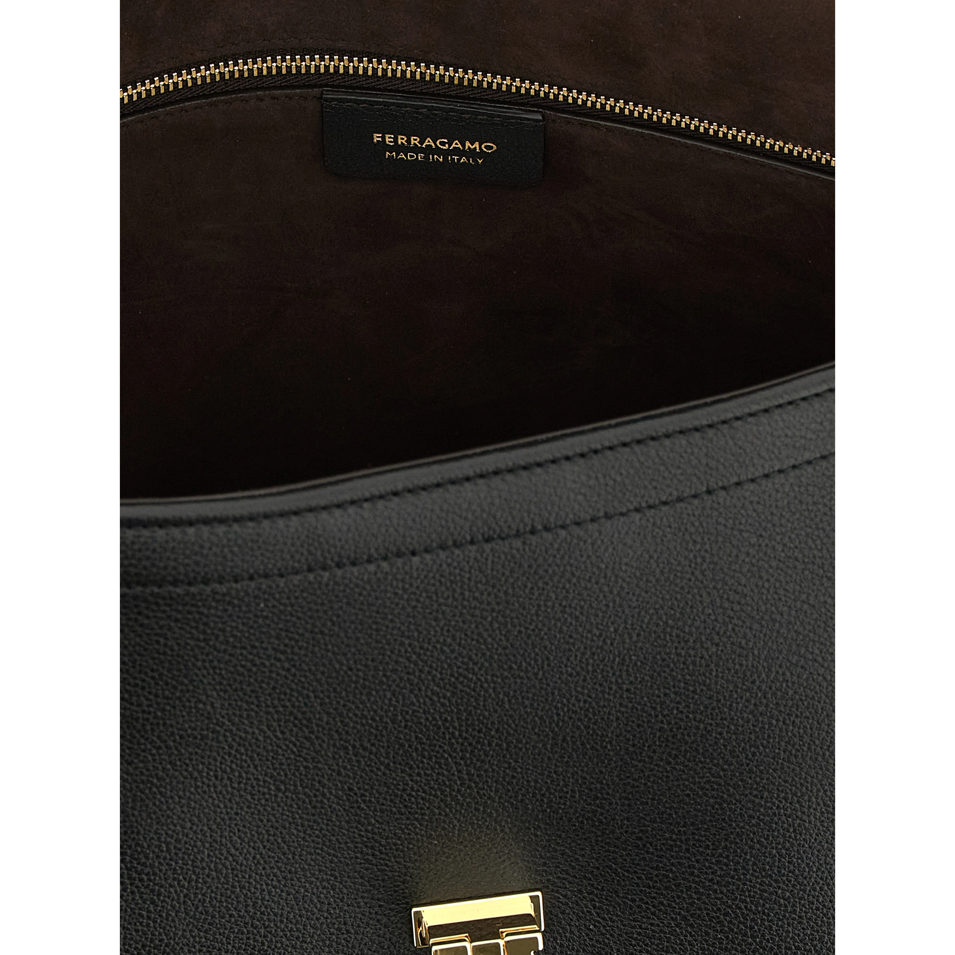 Black Calfskin Shoulder Bag