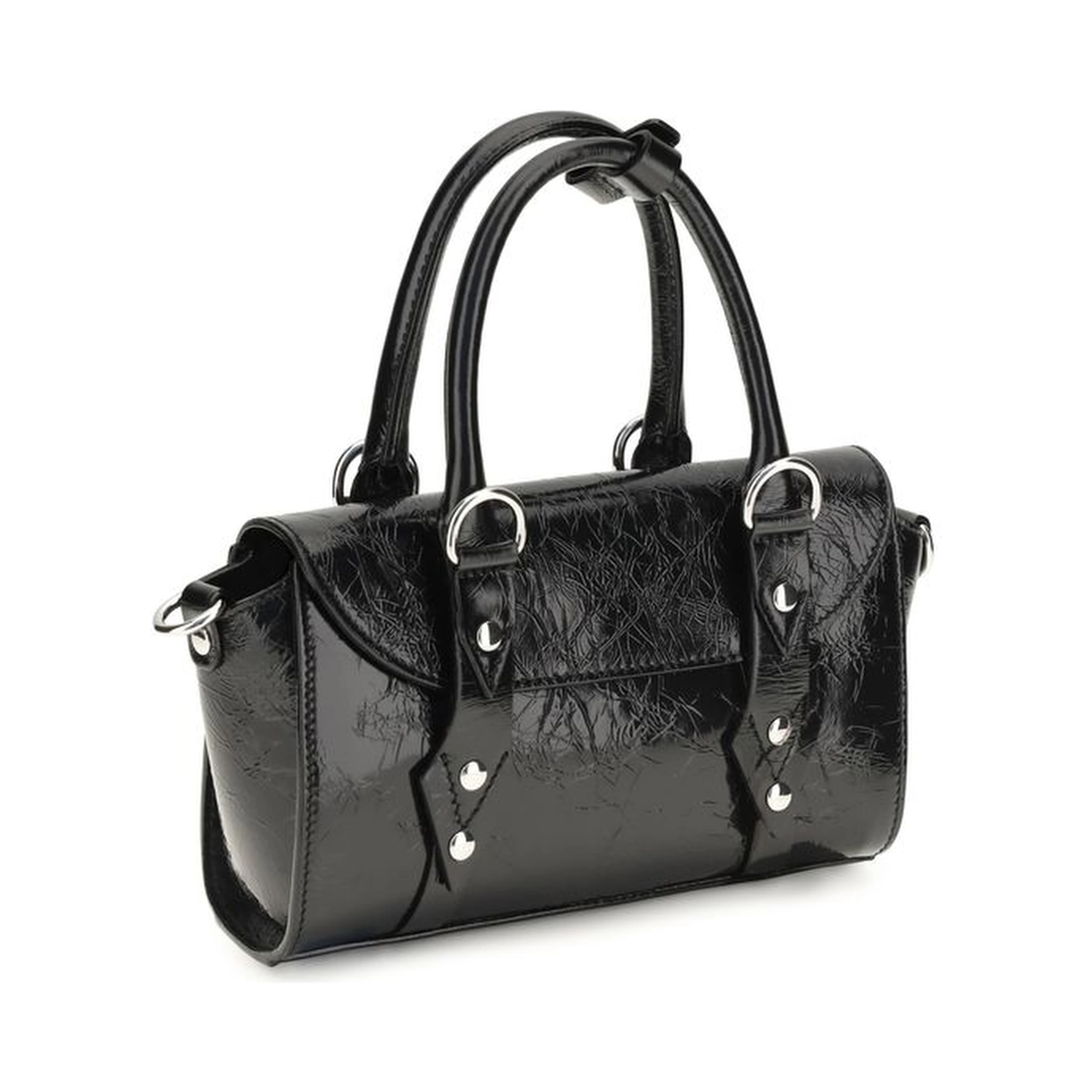 Black Calf Leather Bos Taurus Shoulder Bag