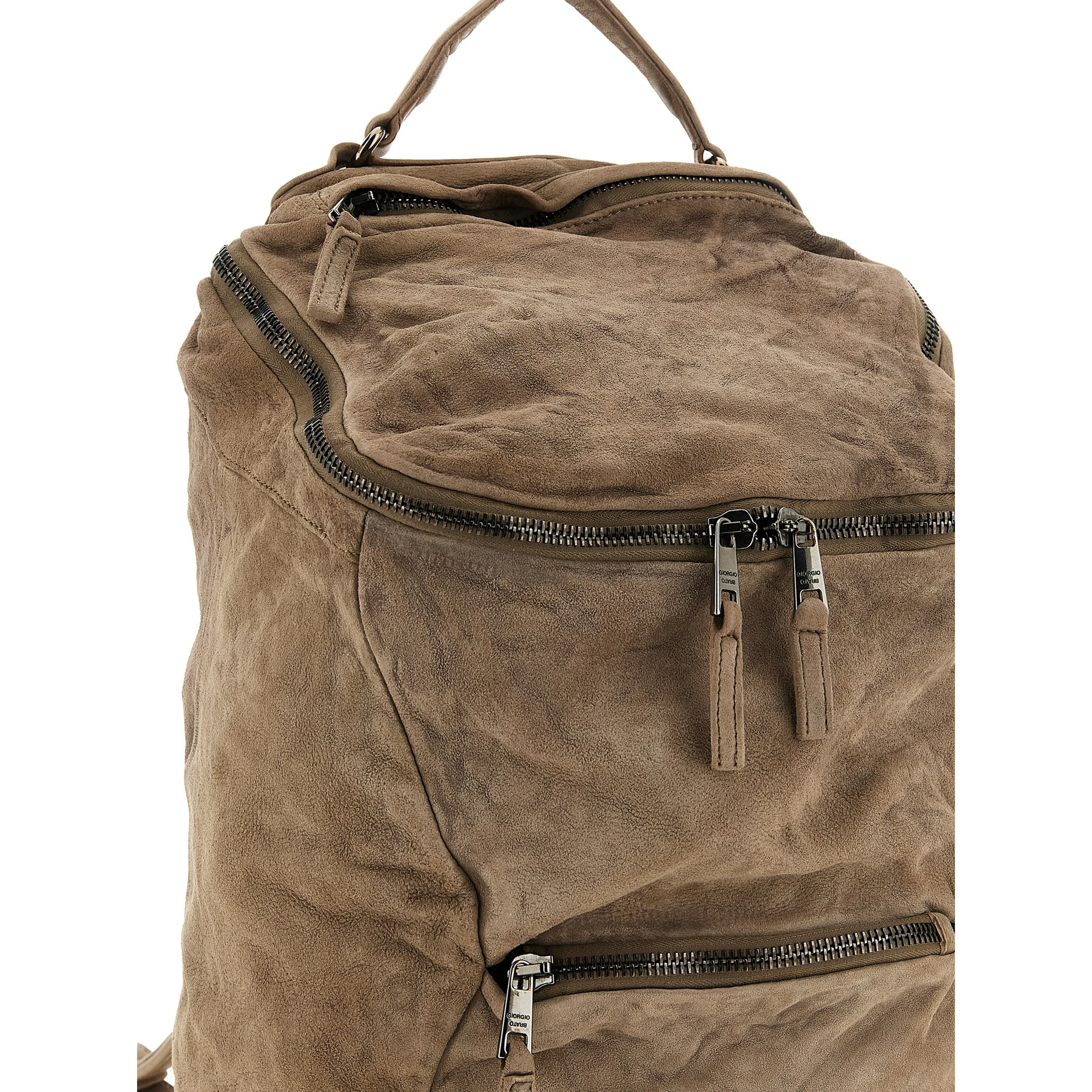 Beige Lamb Leather Backpack