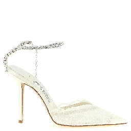 White Tencel High Heel Pumps
