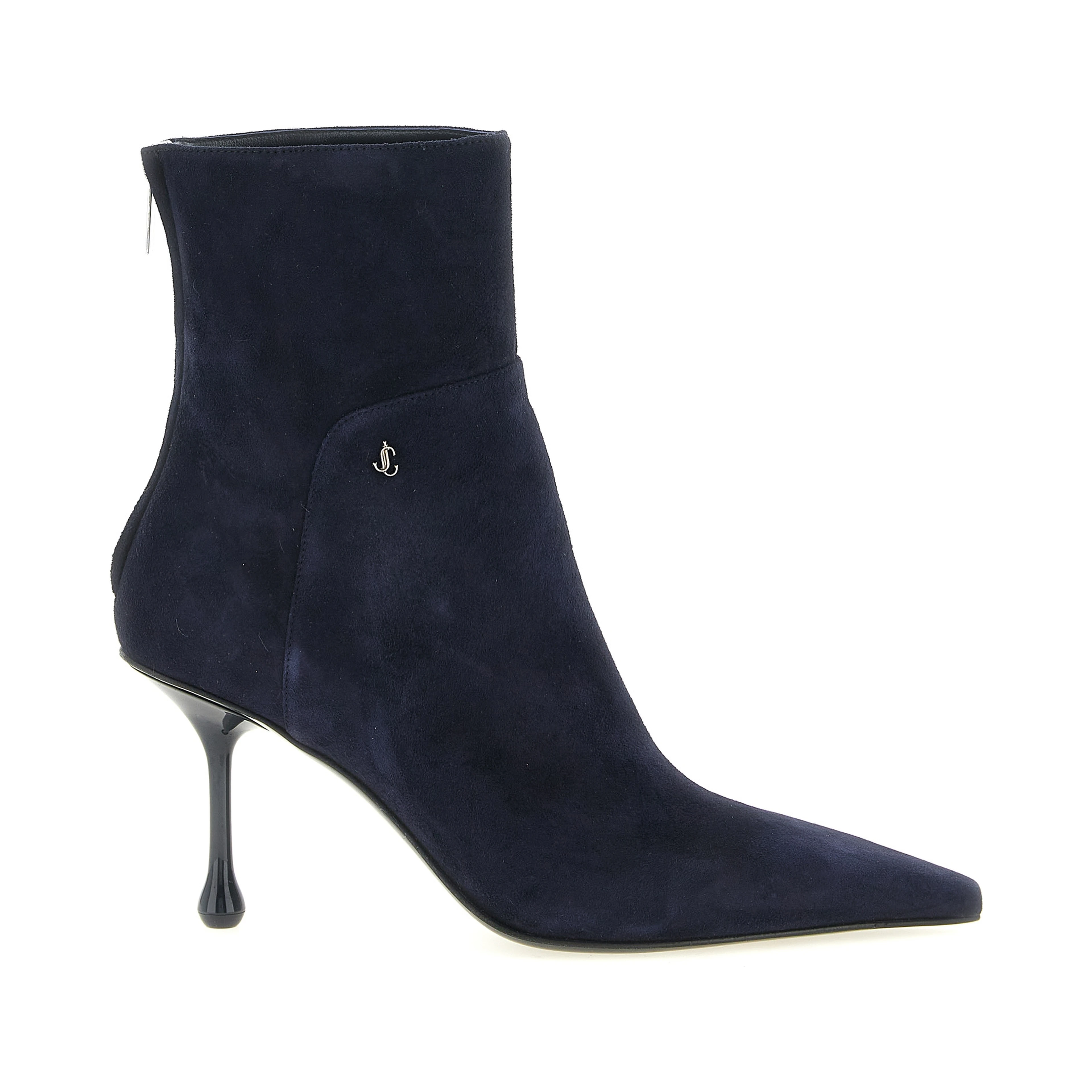 Blue Leather Ankle Boots