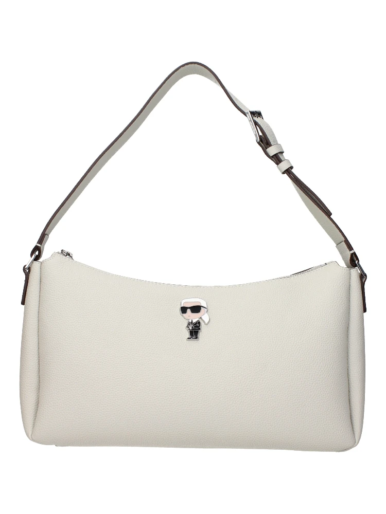 Gray Leather Shoulder Bag