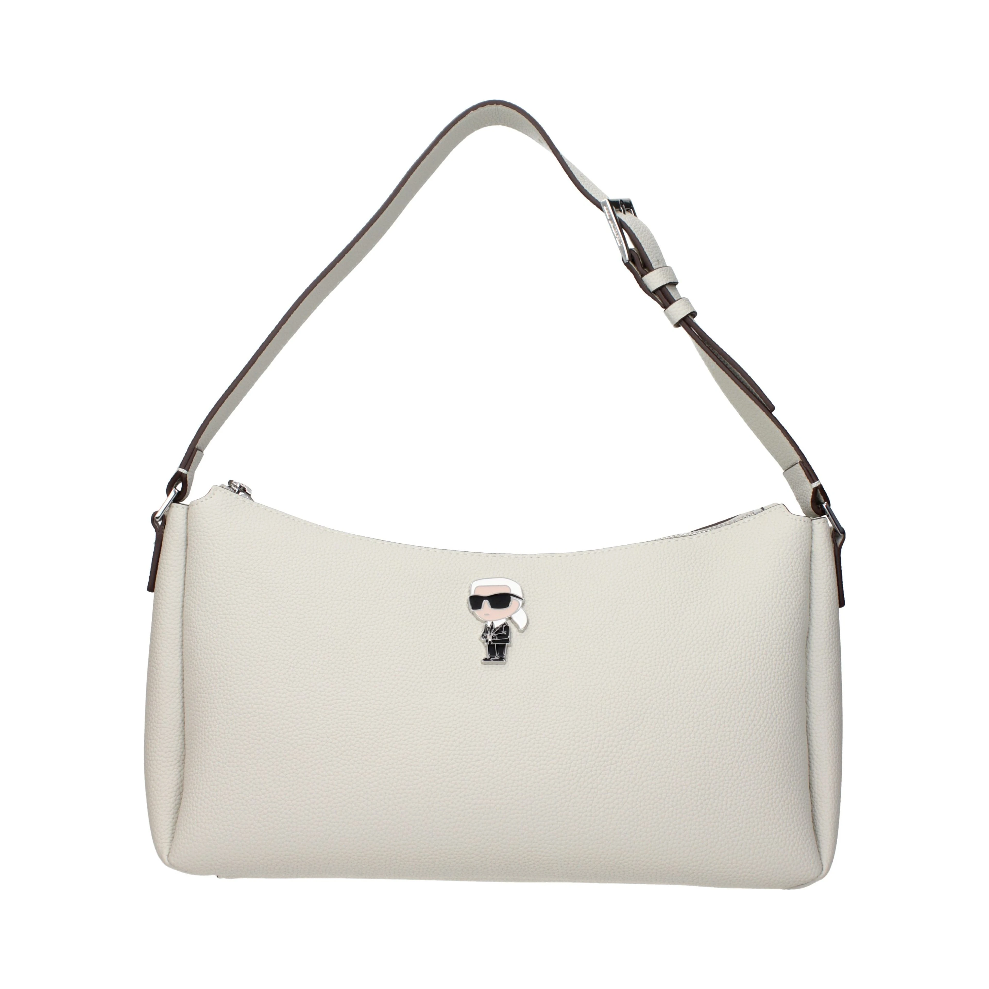 Gray Leather Shoulder Bag