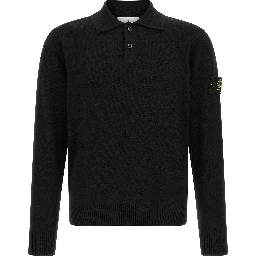 Black Virgin Wool Polo Shirt