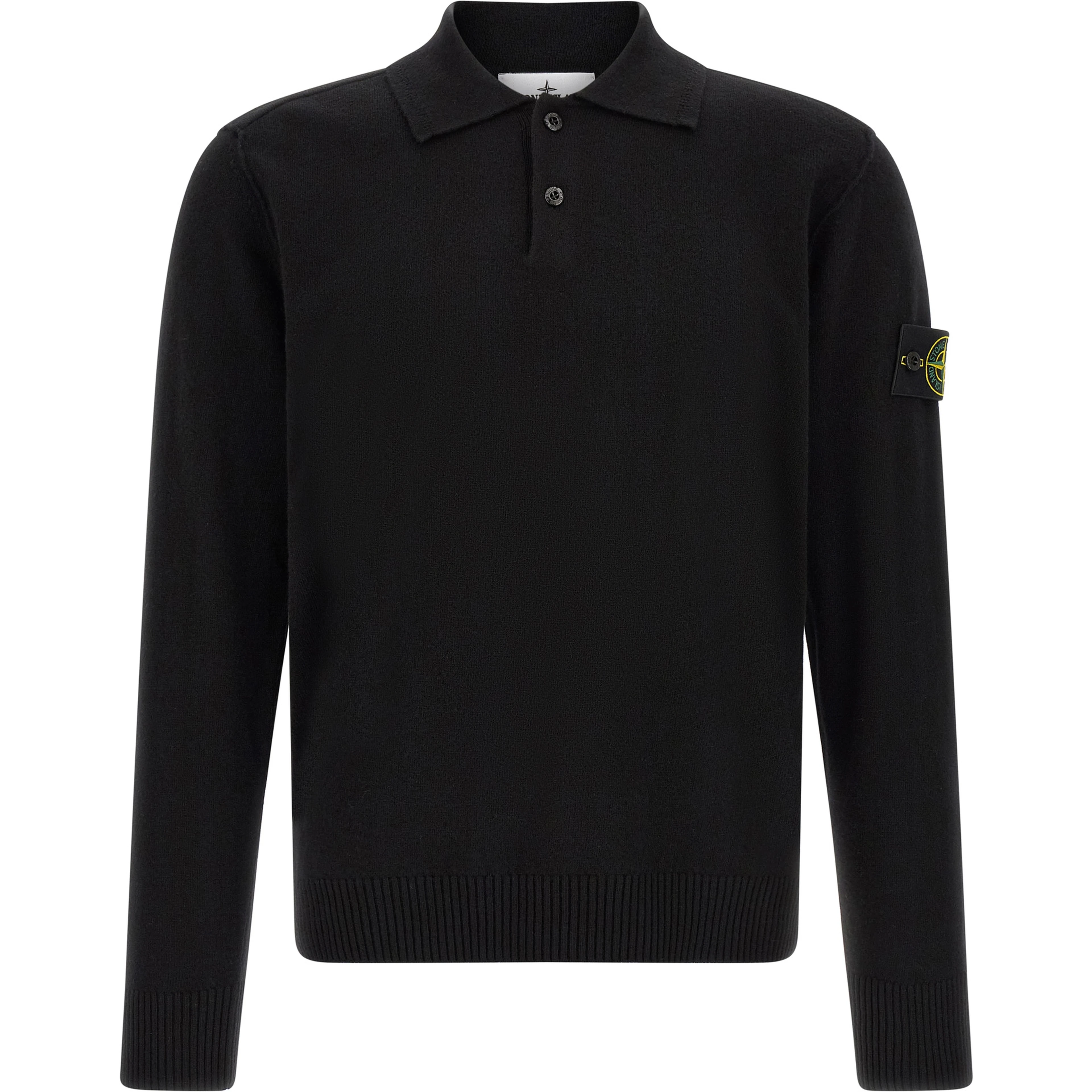 Black Virgin Wool Polo Shirt