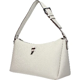 Gray Leather Shoulder Bag