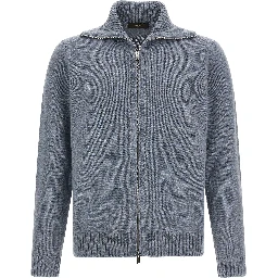 Blue Virgin Wool Cardigan