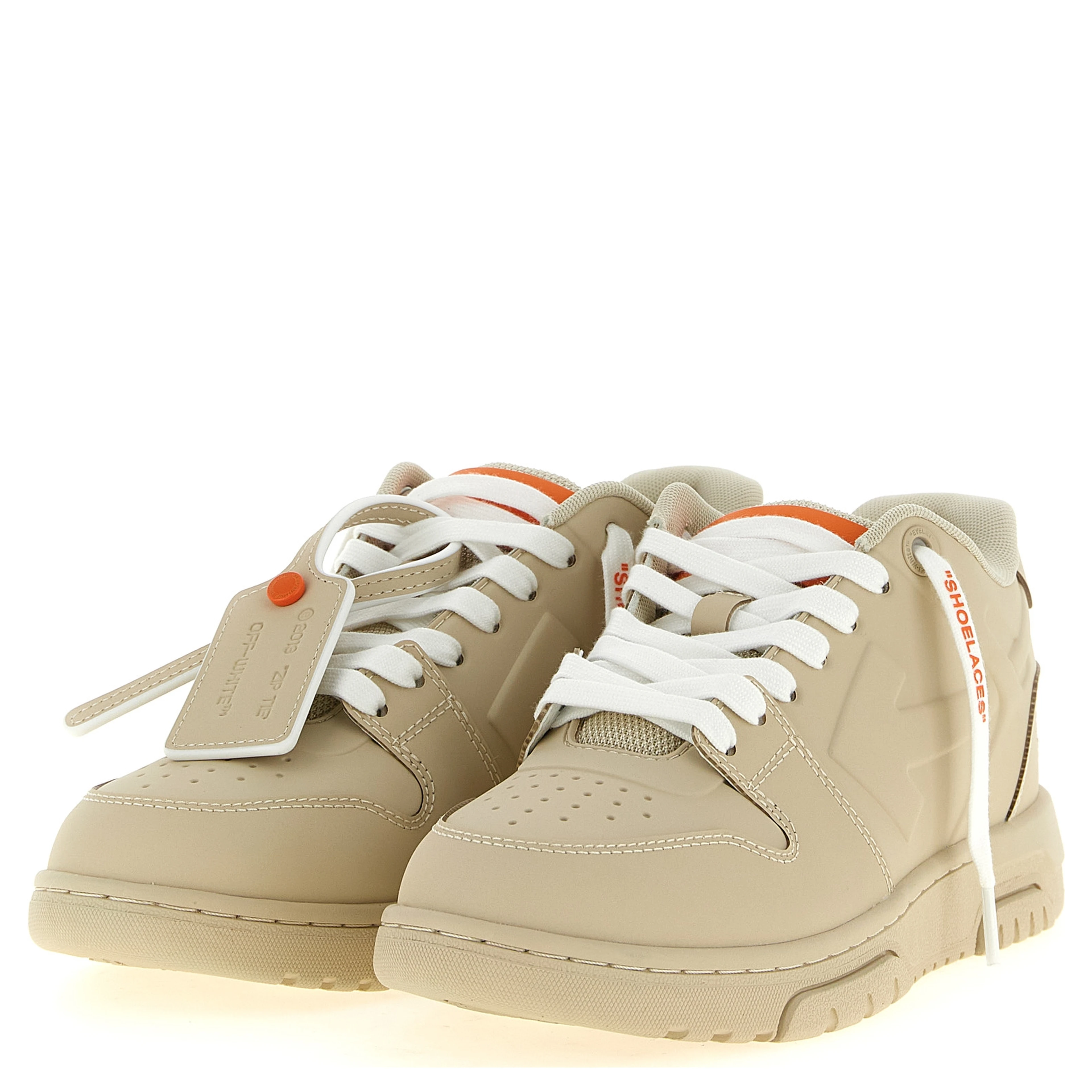 Beige Plastic Athletic Sneakers