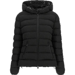 Black Polyester Full-Length Jacket