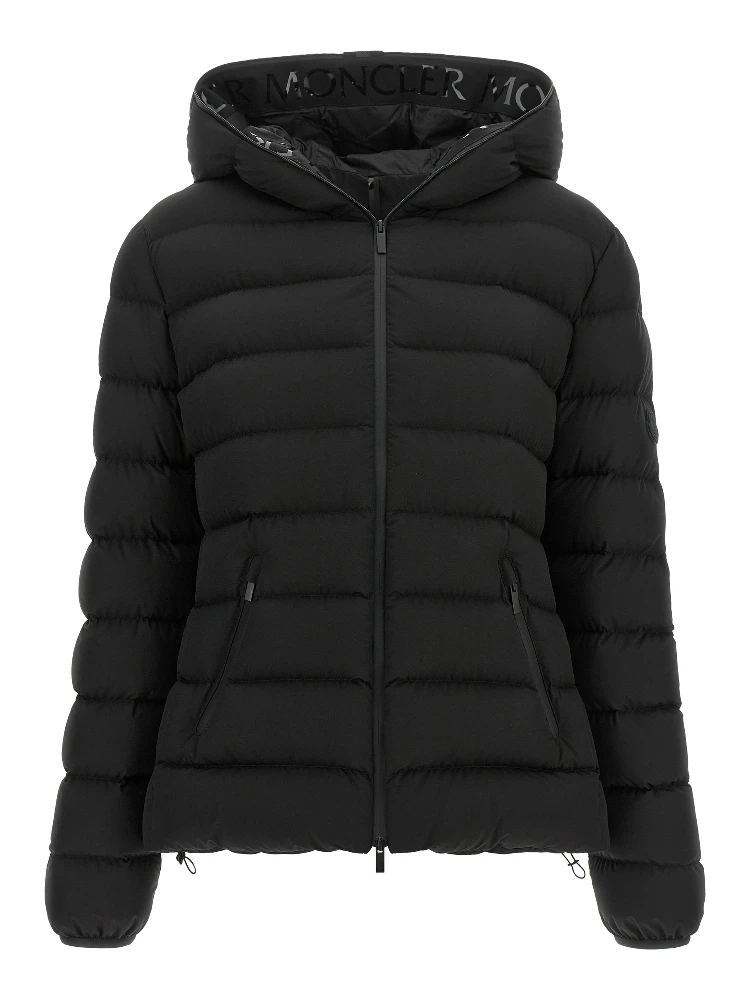 Black Polyester Full-Length Jacket