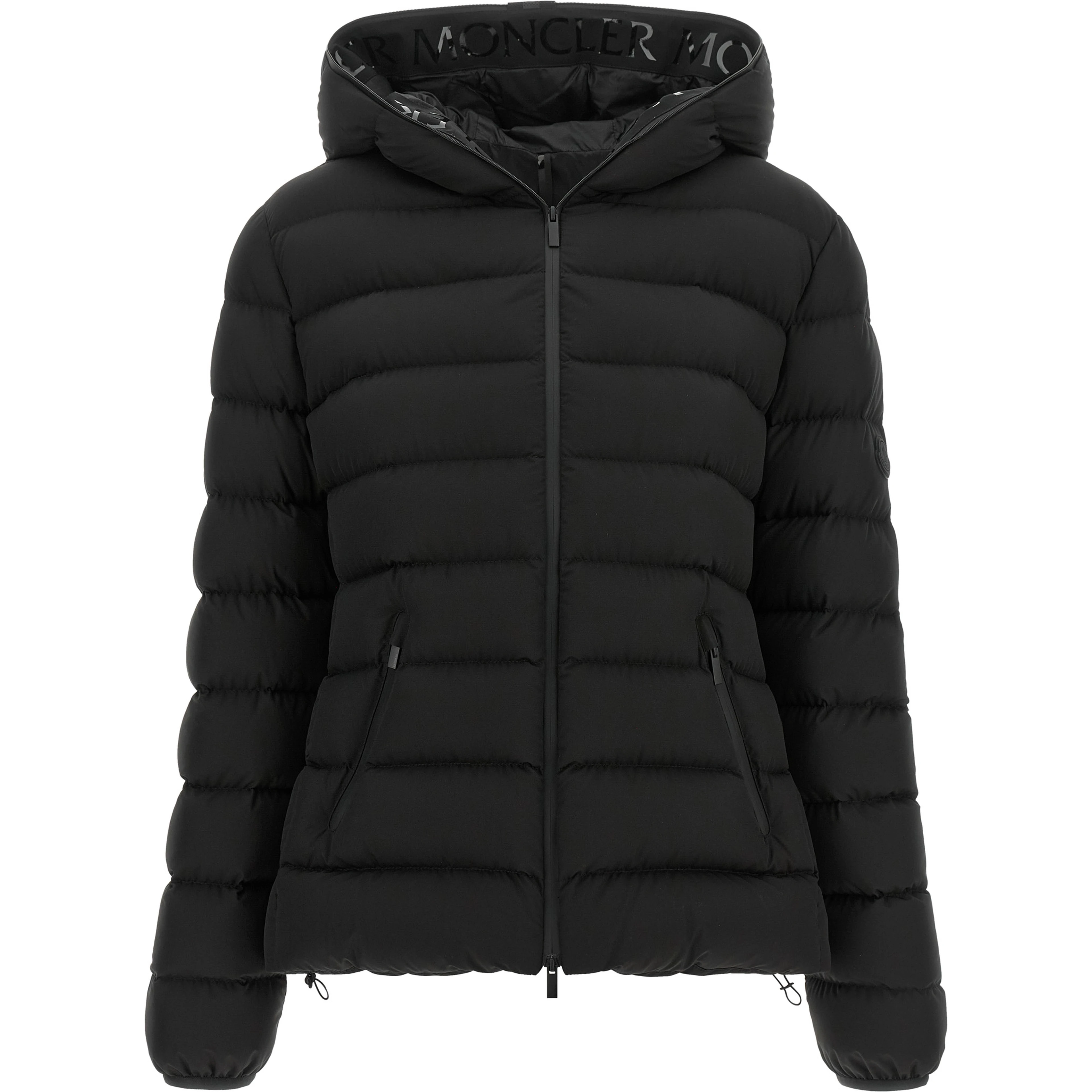Black Polyester Full-Length Jacket
