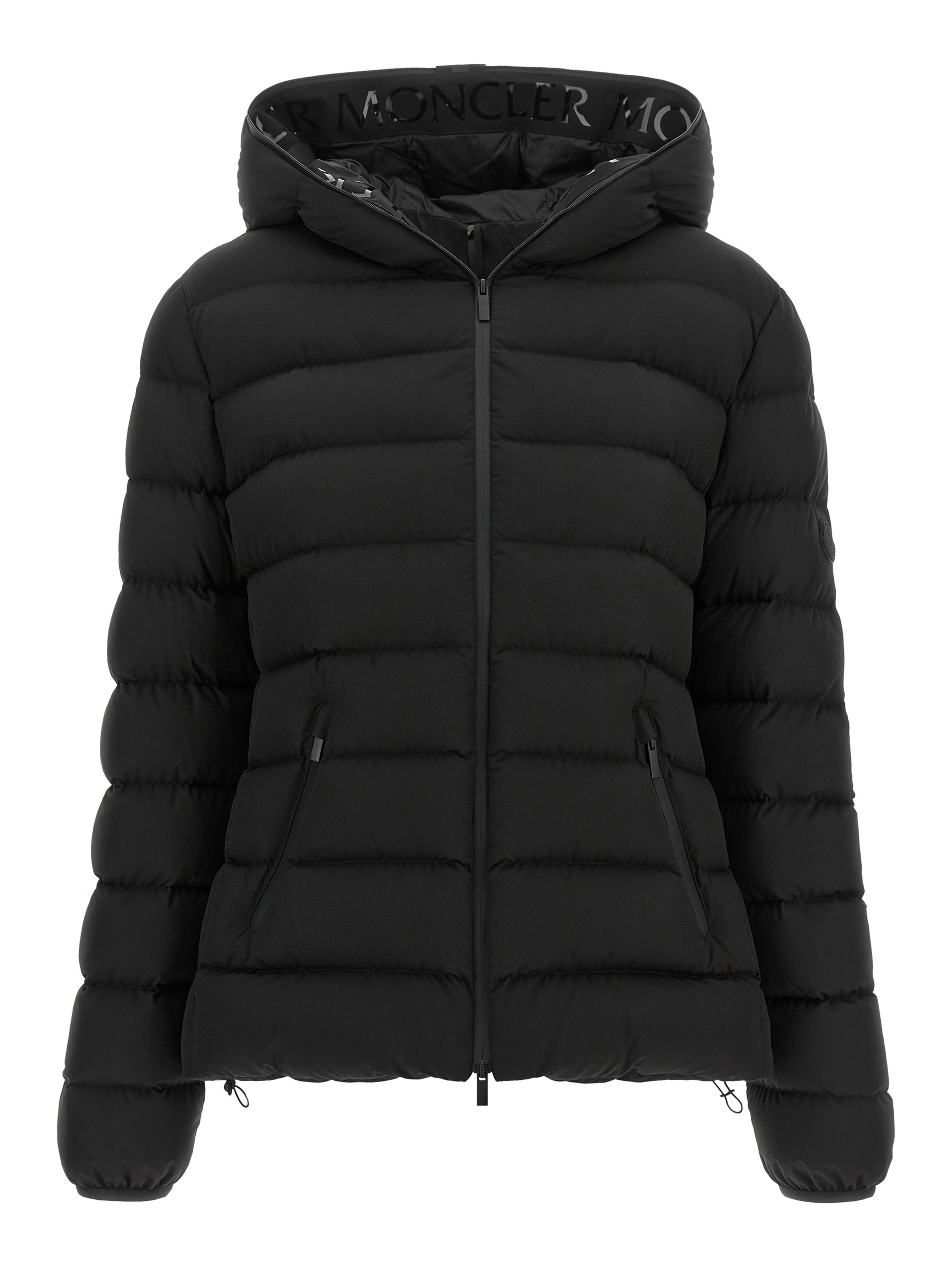 Black Polyester Full-Length Jacket