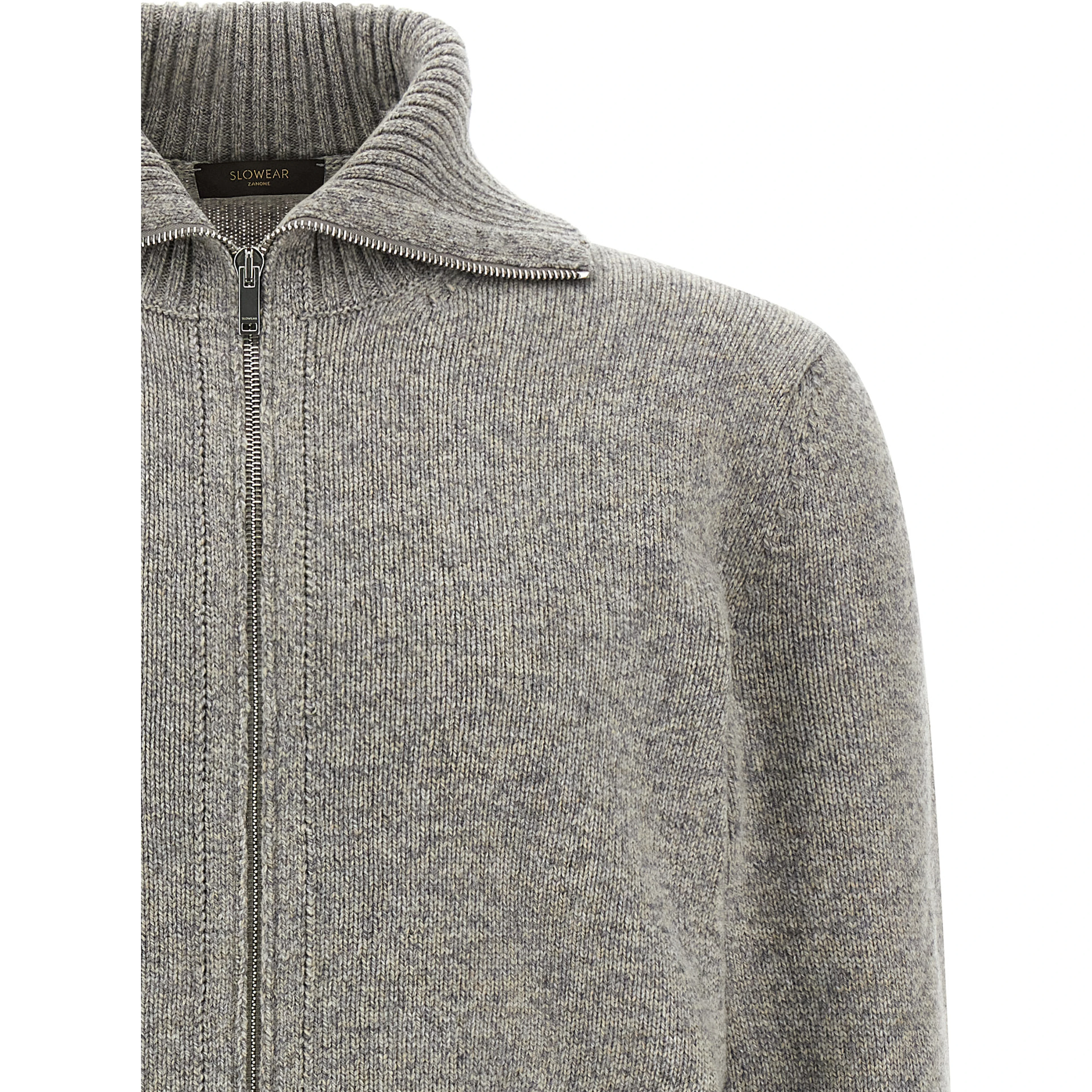 Gray Virgin Wool Cardigan
