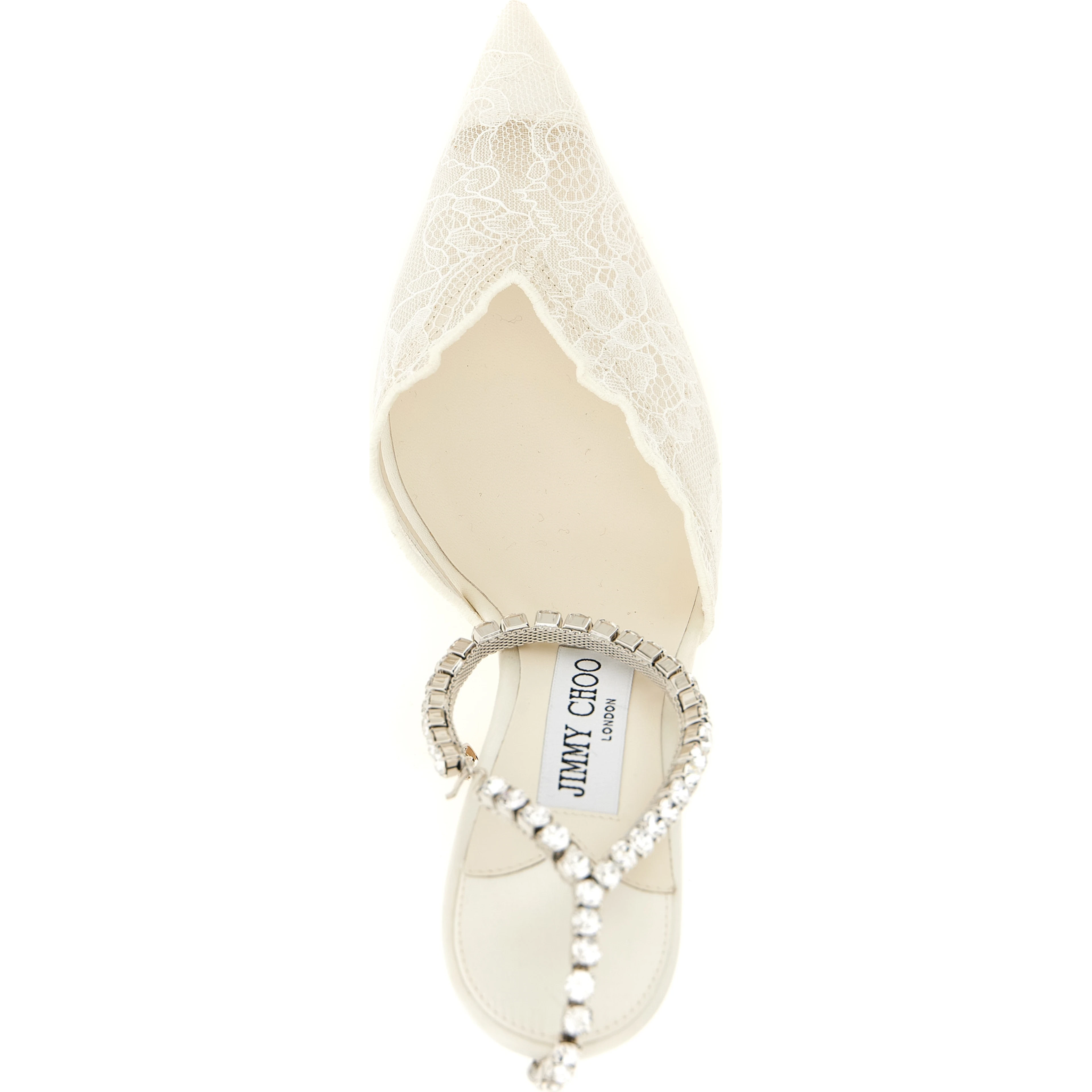 White Tencel High Heel Pumps