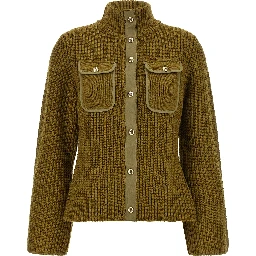 Bicolor Polyester Cardigan