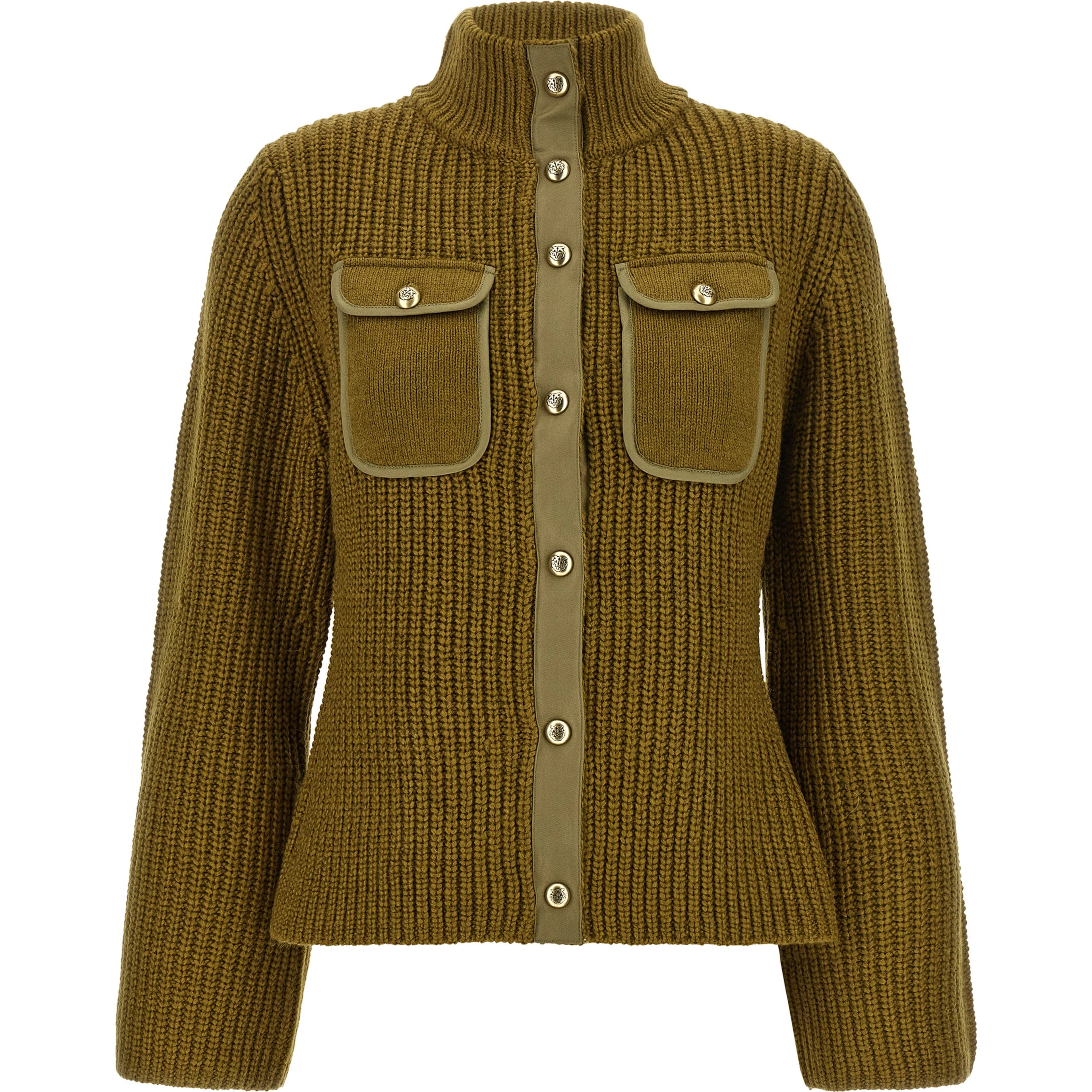 Bicolor Polyester Cardigan