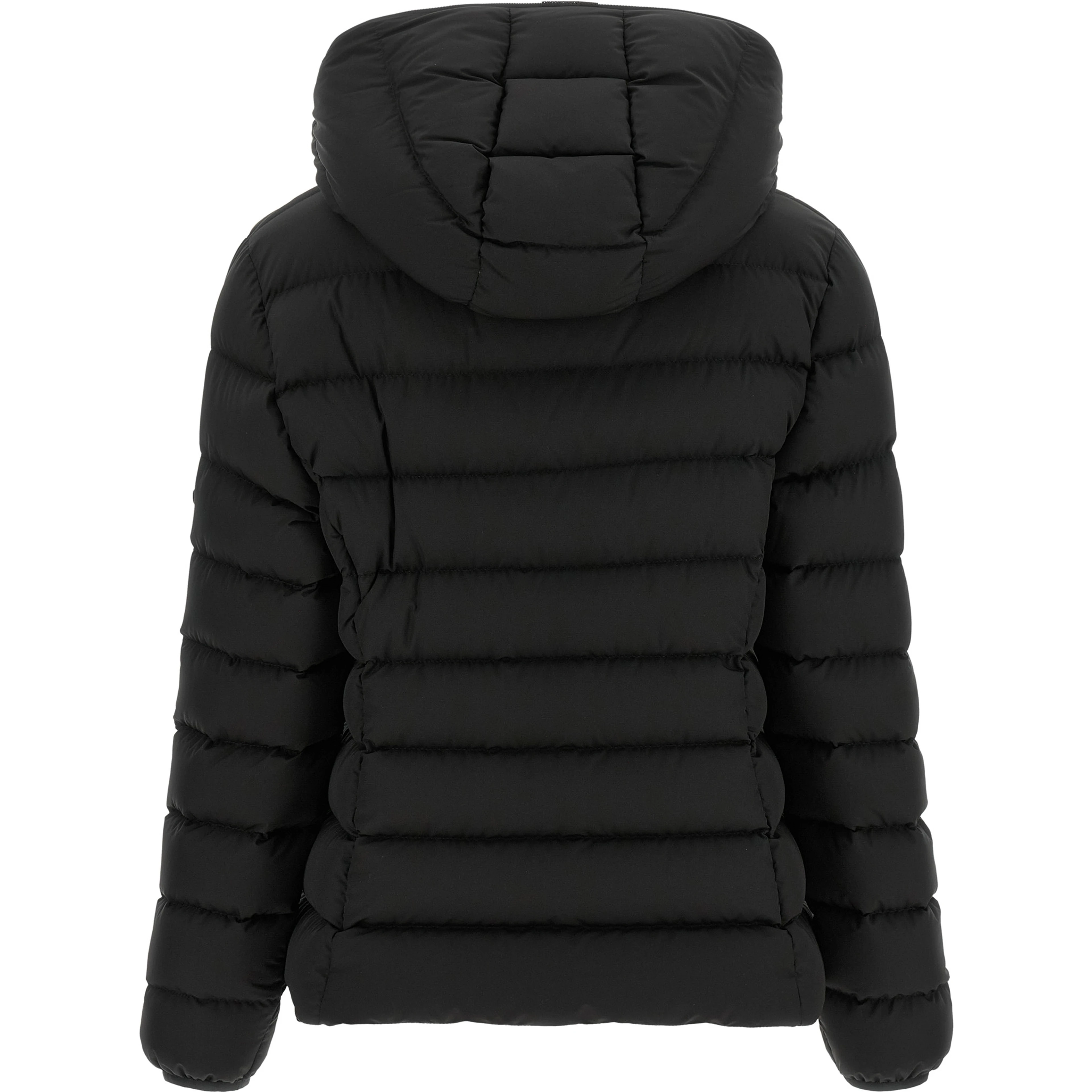 Black Polyester Full-Length Jacket