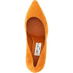 Orange Leather High Heel Pumps