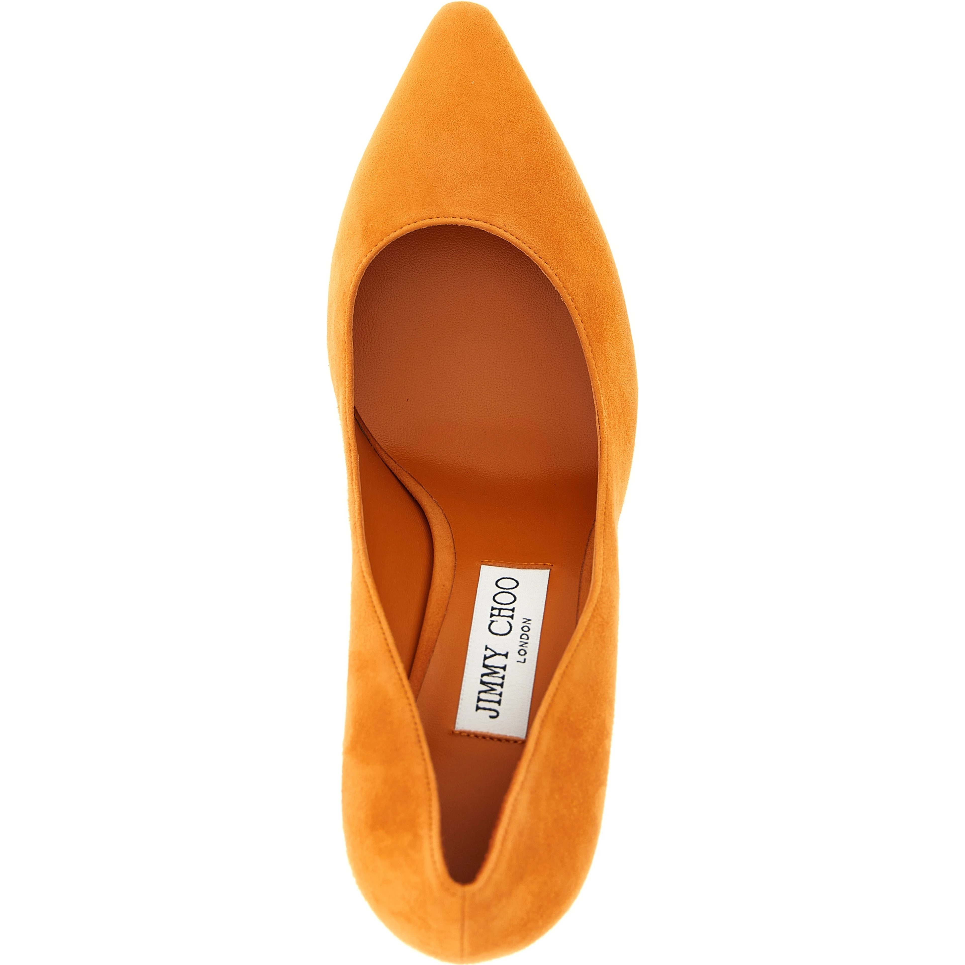 Orange Leather High Heel Pumps