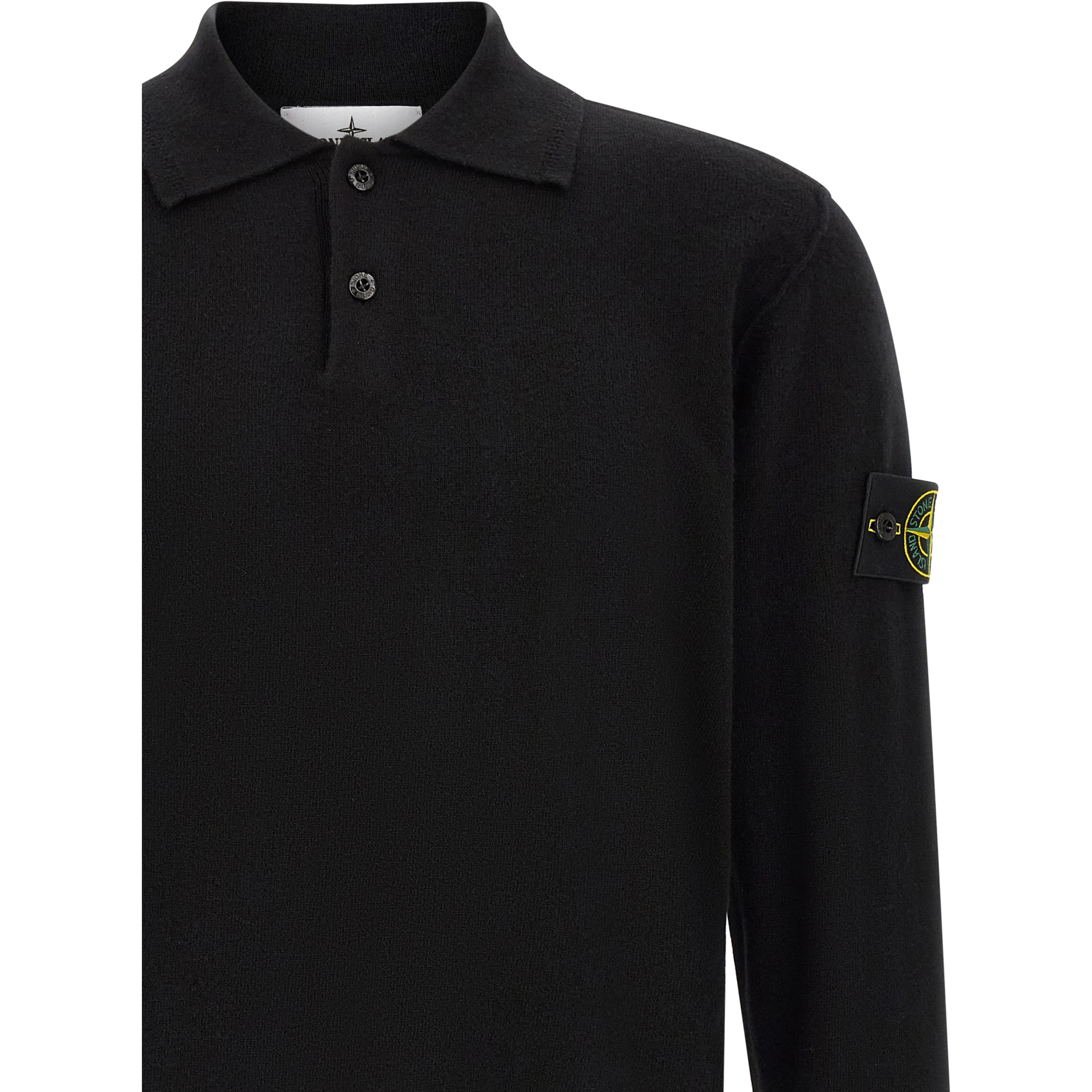 Black Virgin Wool Polo Shirt